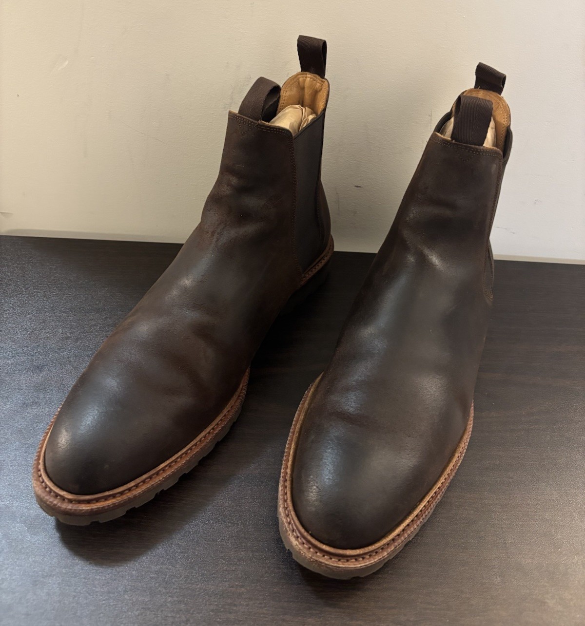 Meermin Wholecut Goodyear Welted Rust Waxy Commander CF Stead Suede Chelsea 10.5