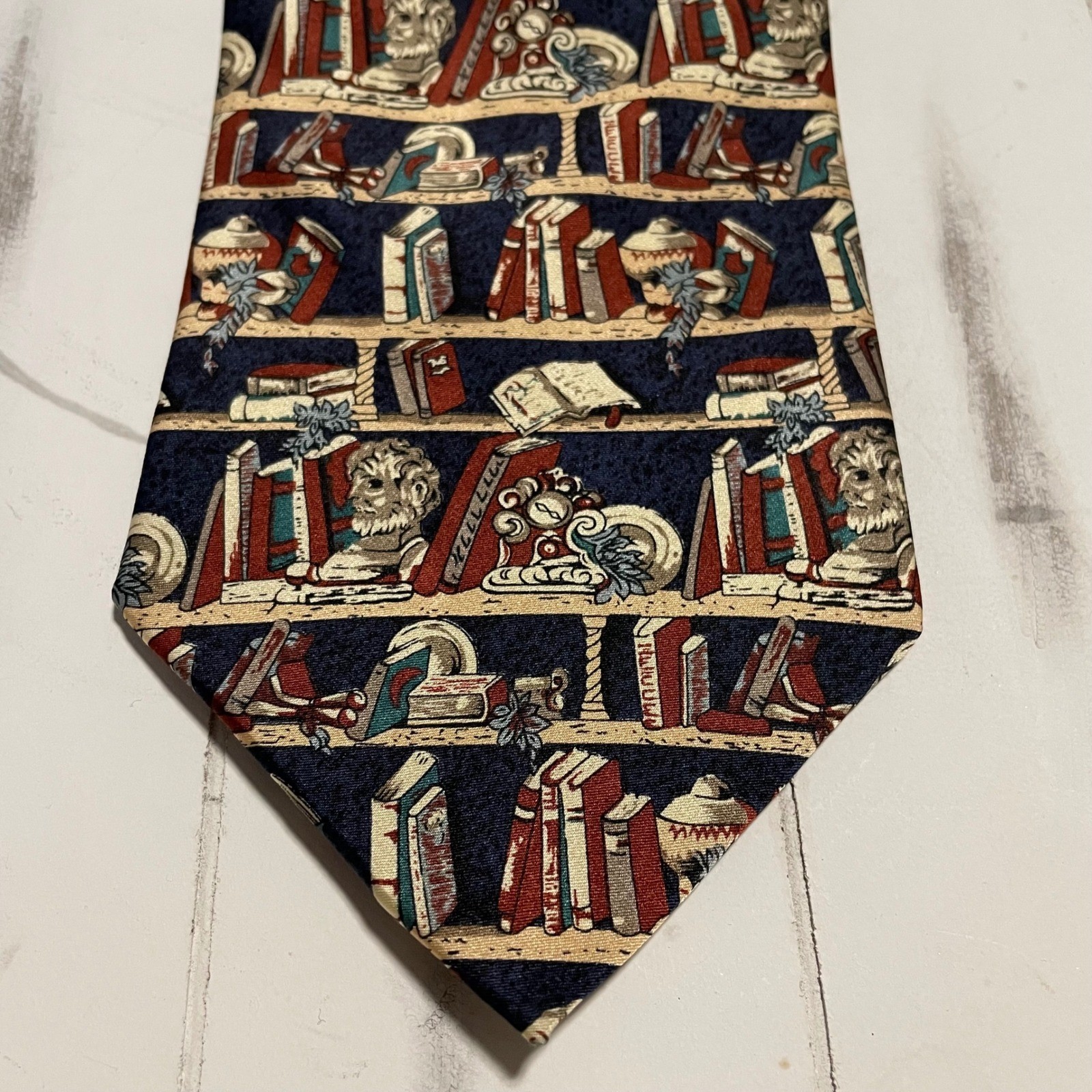 Museum Artifacts Silk Necktie Books Library Teacher History Librarian Tie