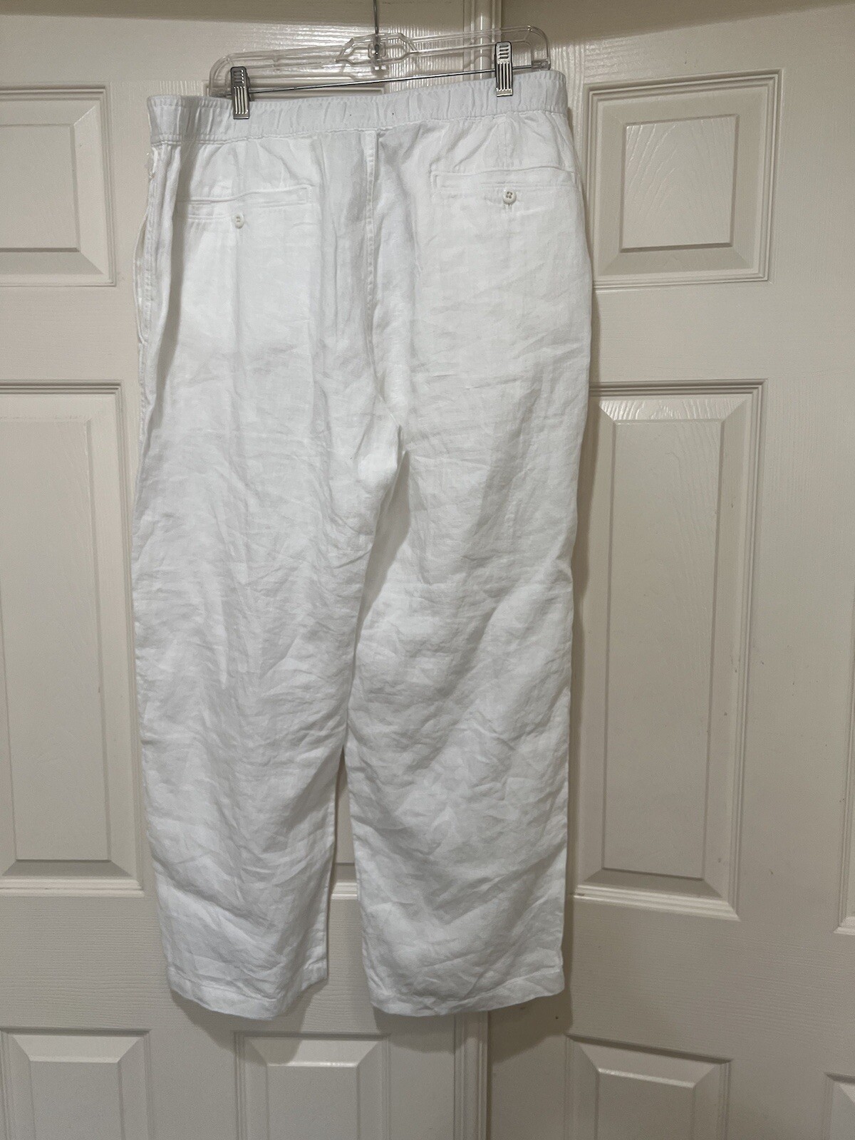 Todd Snyder Italian Linen Men’s Relaxed Leisure Beach Lagenlook White Pants XL