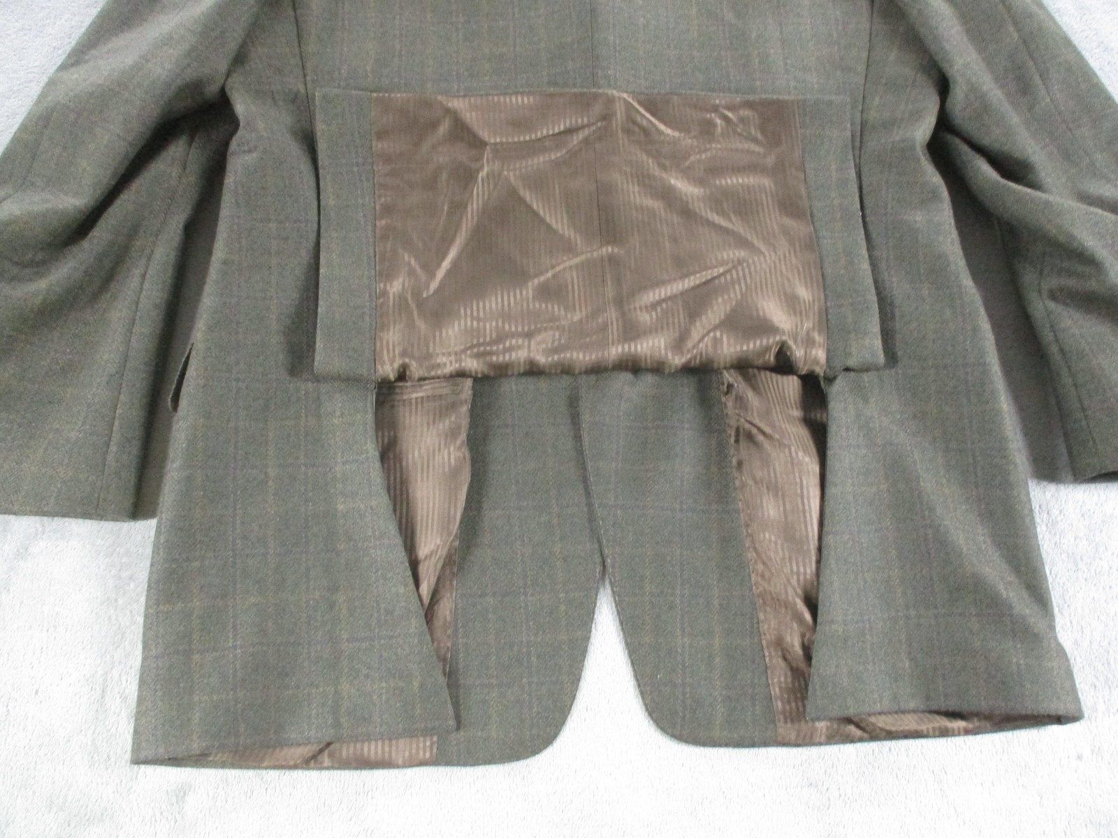 Tallia Blazer Mens Large Green Wool Windowpane Plaid Sport Coat Made Canada