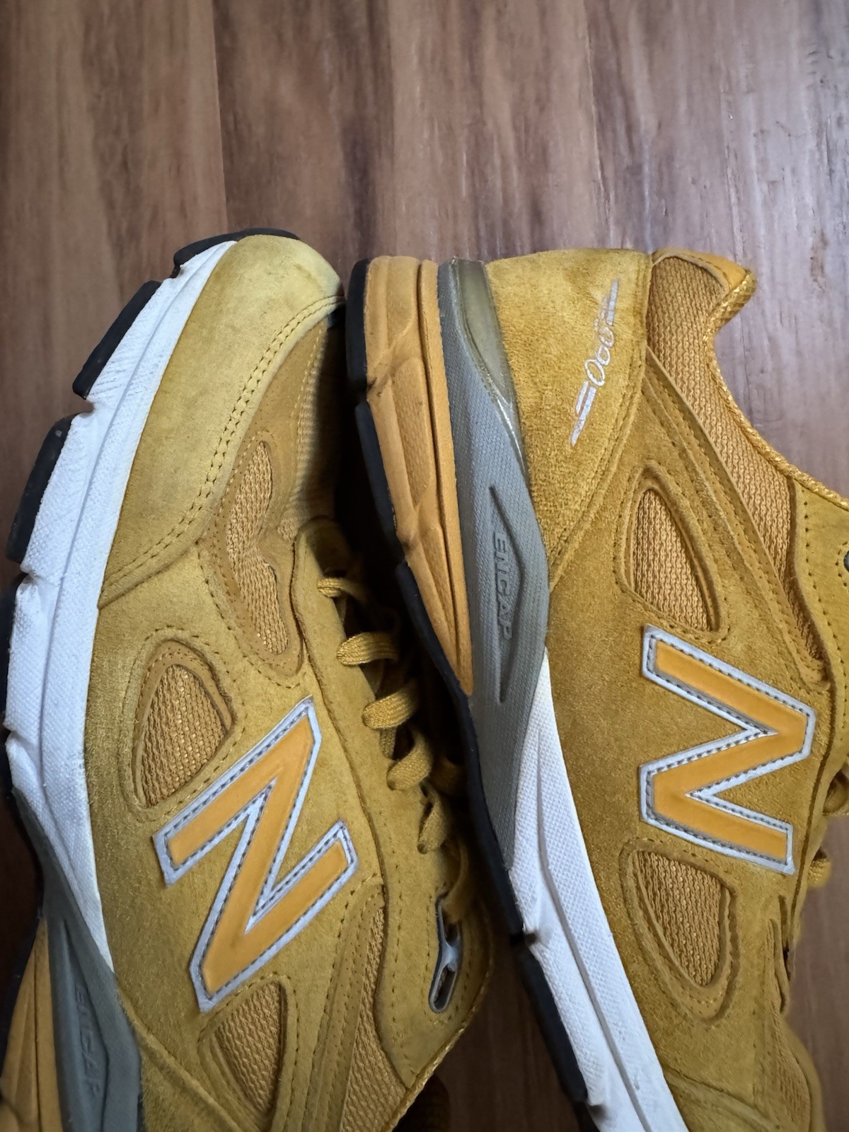 New Balance 990V4 Yellow Suede Mesh Low Top Men’s Athletic Sneaker Made in USA