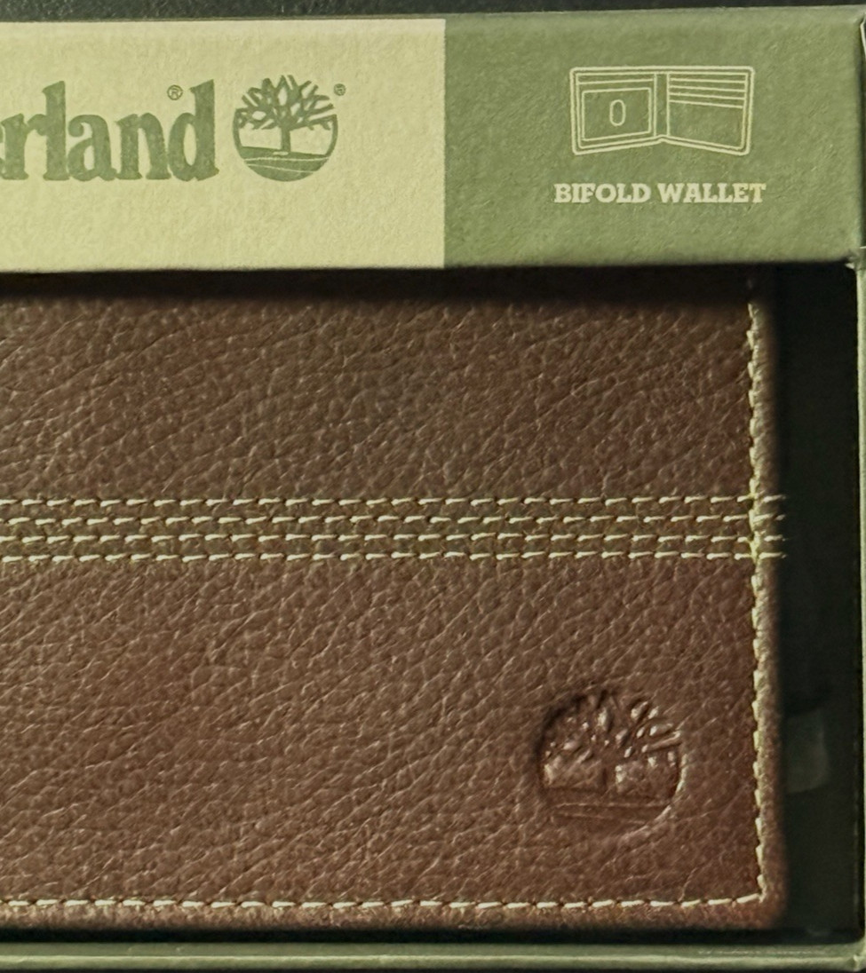 Timberland / BROWN / Premium Genuine Leather Bi Fold w/Gift Box MSRP $55