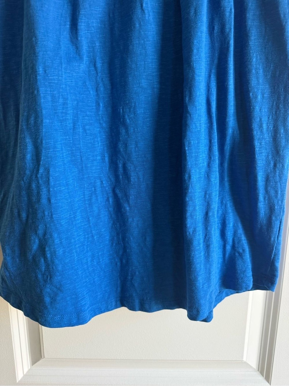 Talbots Blue Embroidered Scoop Neck Women’s Top, sz. M, 100% Cotton, EUC!