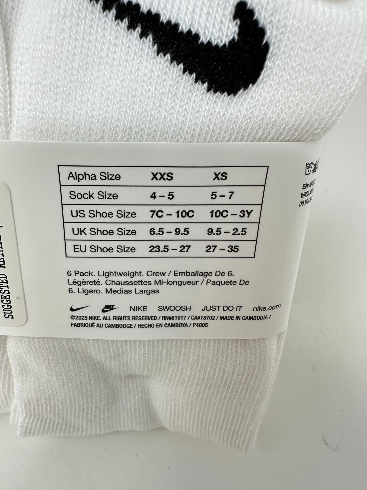 Nike Little Kids’ Cushioned Crew Socks (12 PAIRS) 5-7 (8673) C2(A689T)