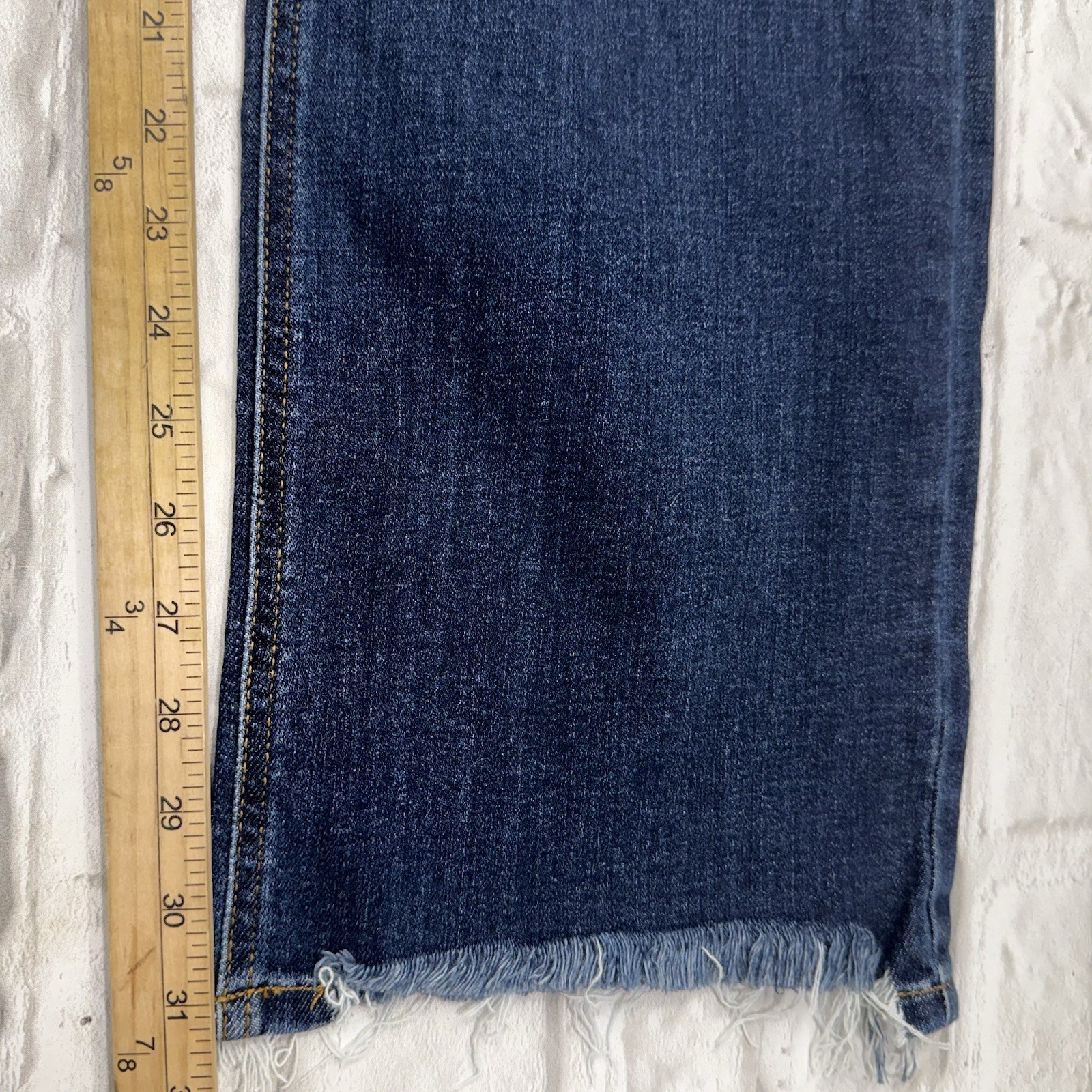 Judy Blue Jeans Womens 18W High Rise Dark Wash Bootcut Stretch Distressed Fringe