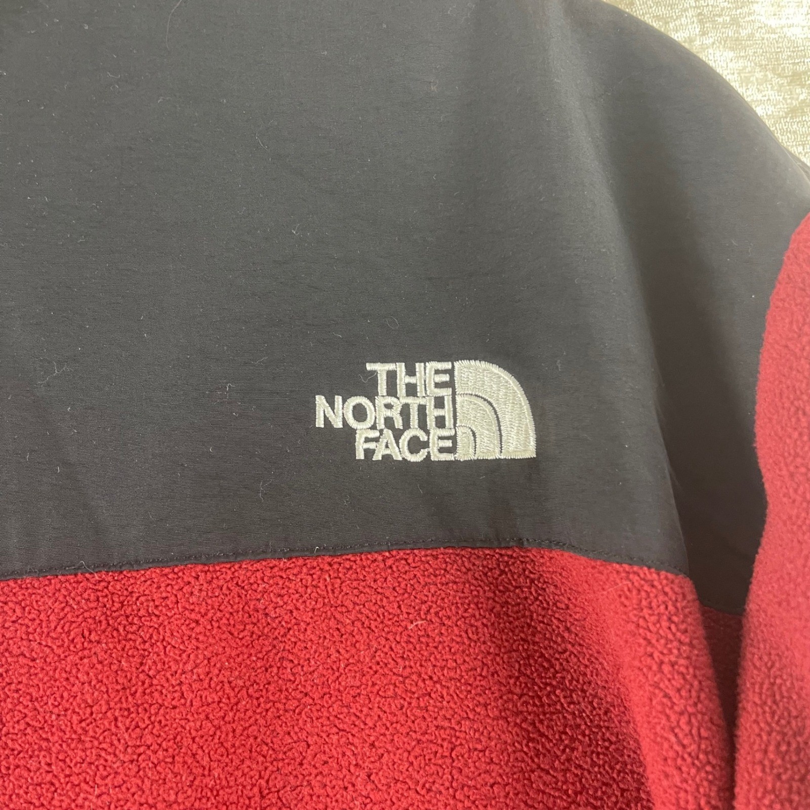 The North Face Denali Fleece Jacket Mens Medium Red Black Full Zip RN 131349
