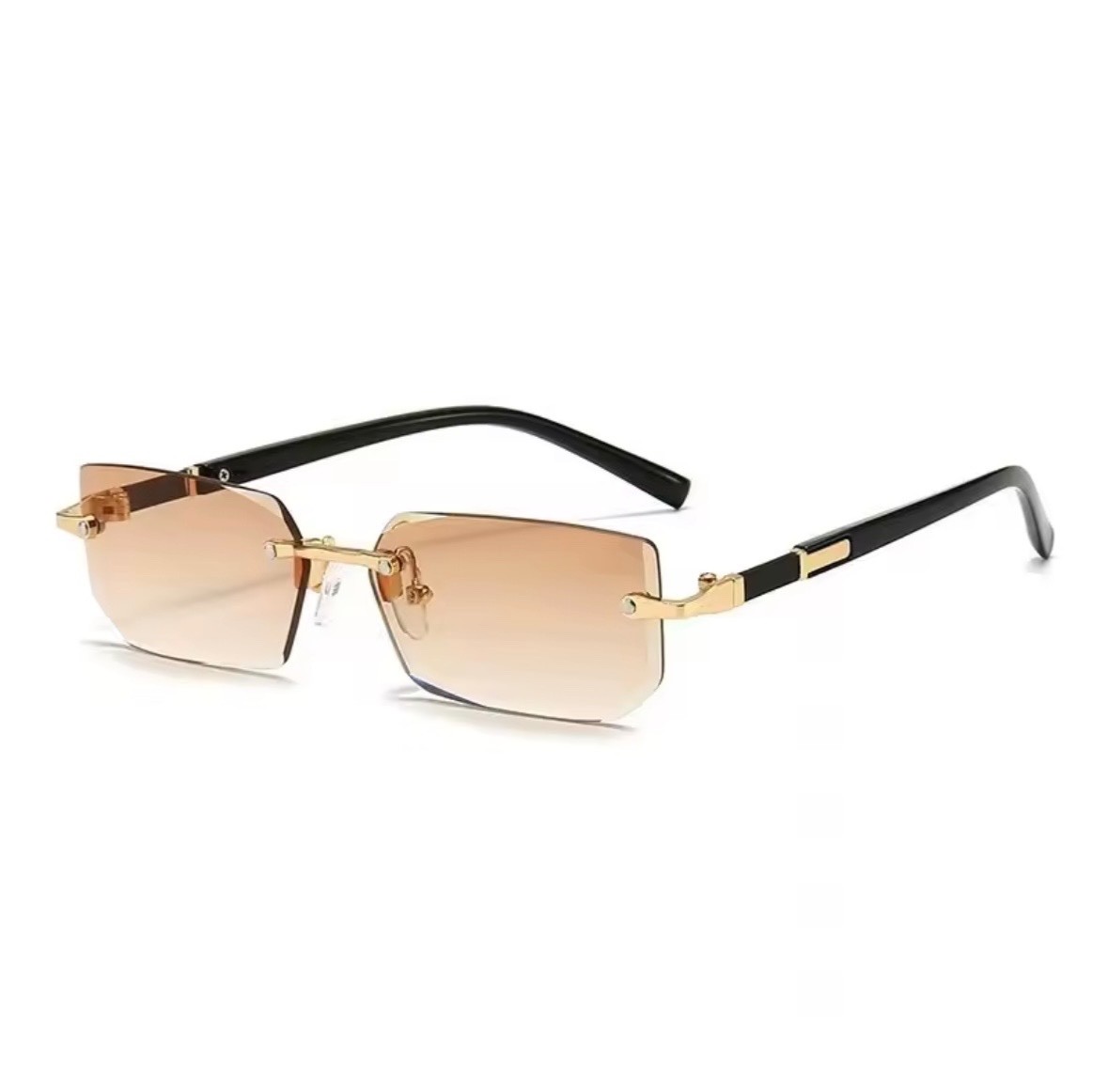 Vintage Rimless Rectangle Sunglasses Retro Fashion Shades Men Women.