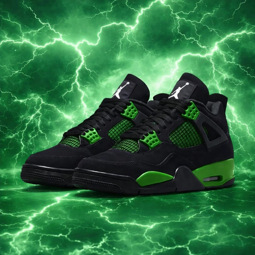 Men – Jordan 4 Green Thunder Size US 7-12