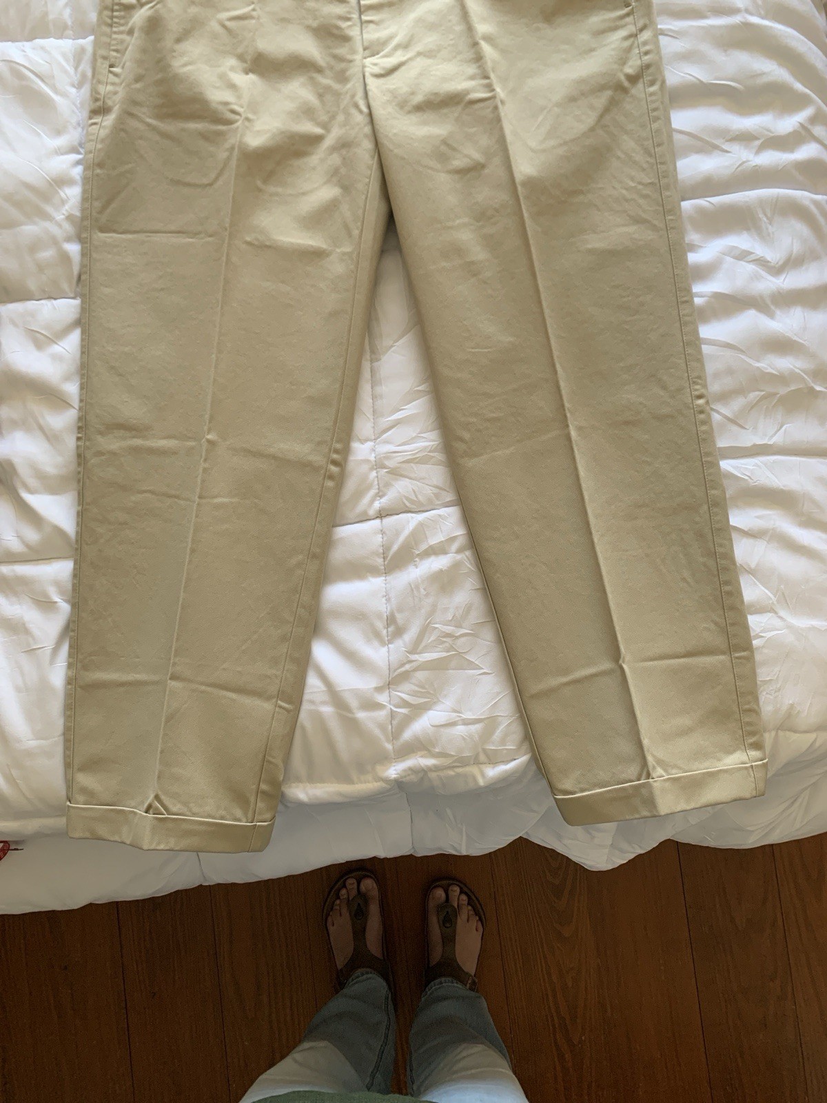 Orvis Classic 1856 Khaki Cotton Twill Flat Front Straight Chino Pants 36 NWOT