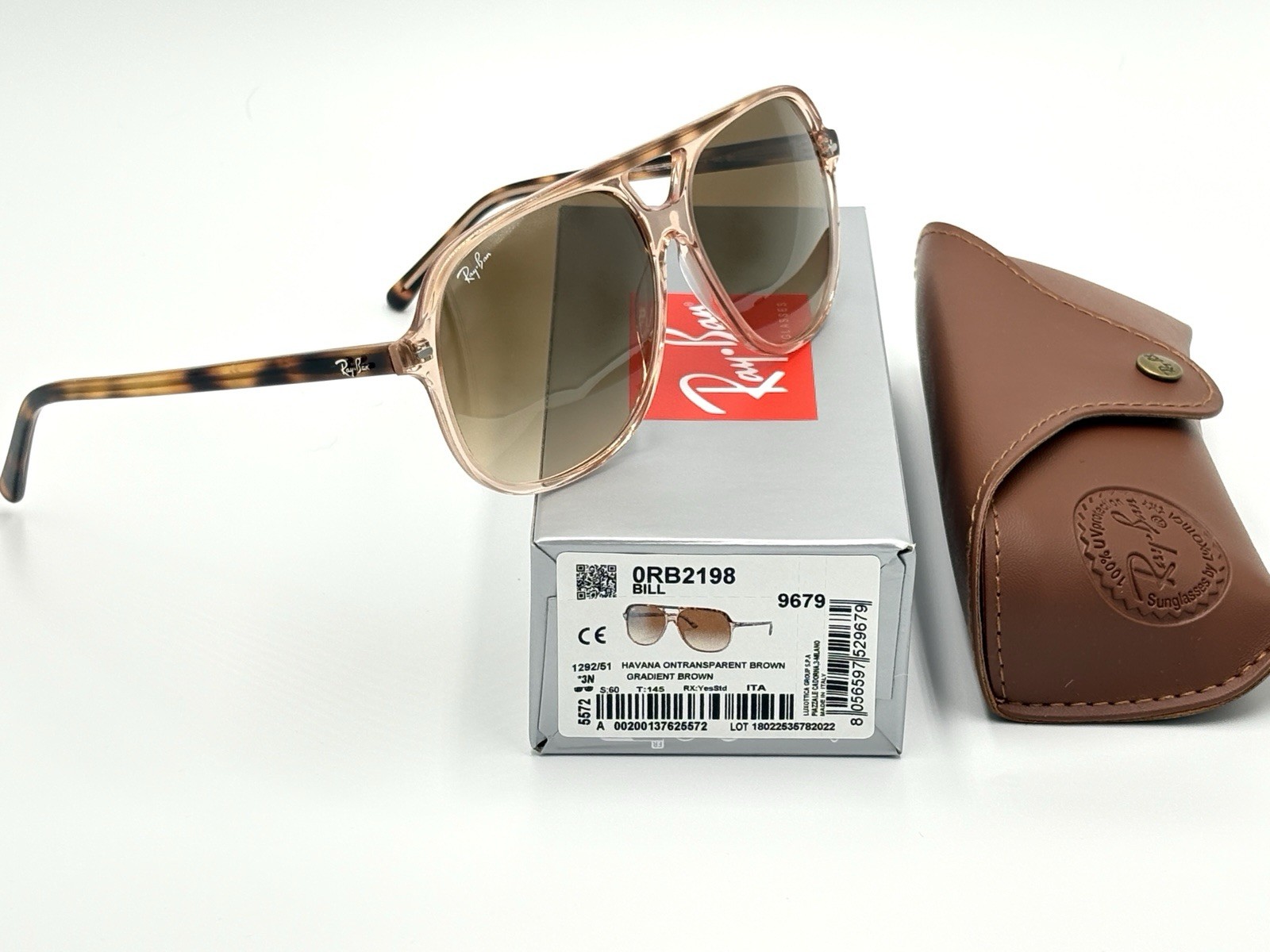 Ray-Ban Bill RB2198 Squared Sunglasses 1292/51 – Havana/Brown Brown 60-145