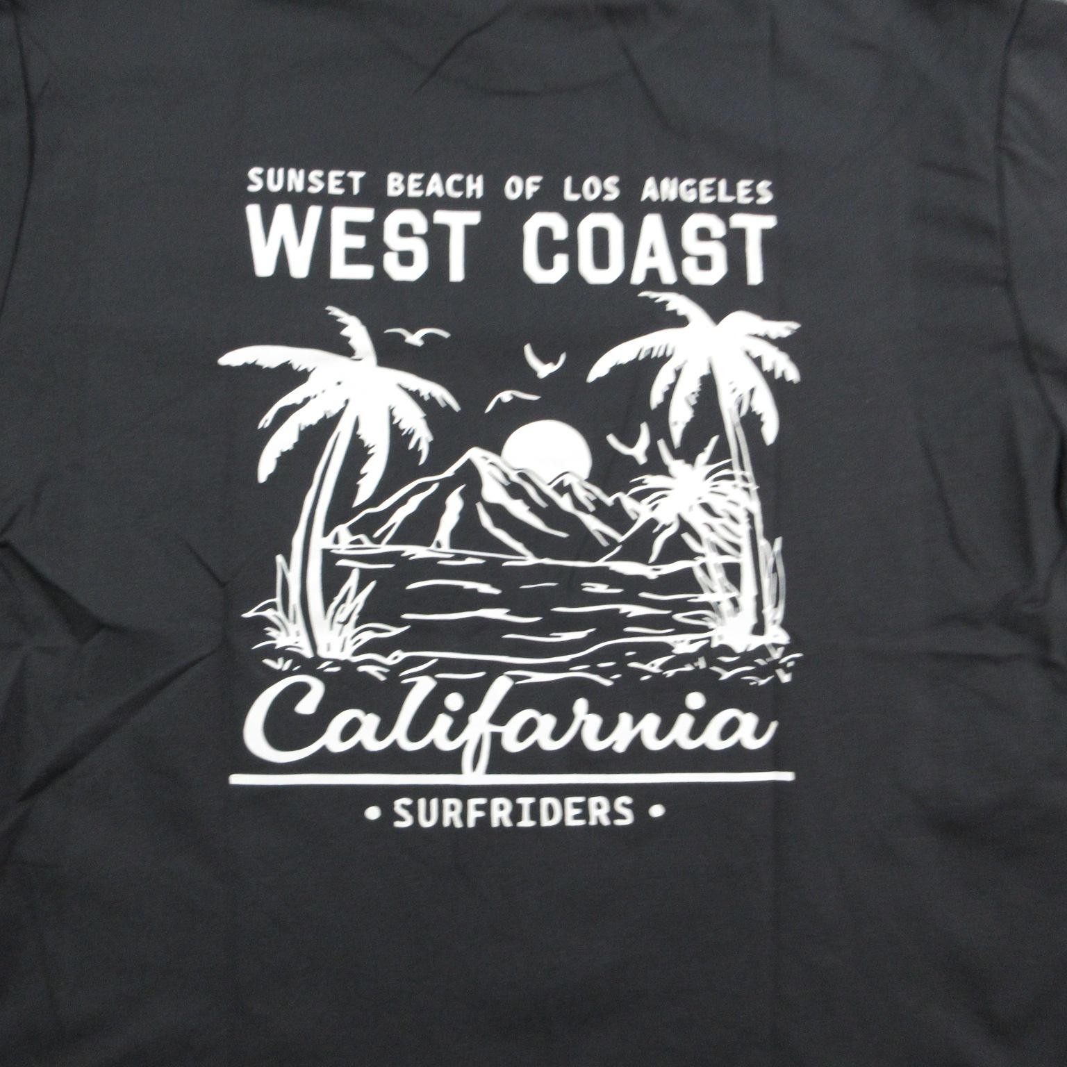 West Coast California Shirt Mens M Black Short Sleeve Beach Graphic Tee NWOT