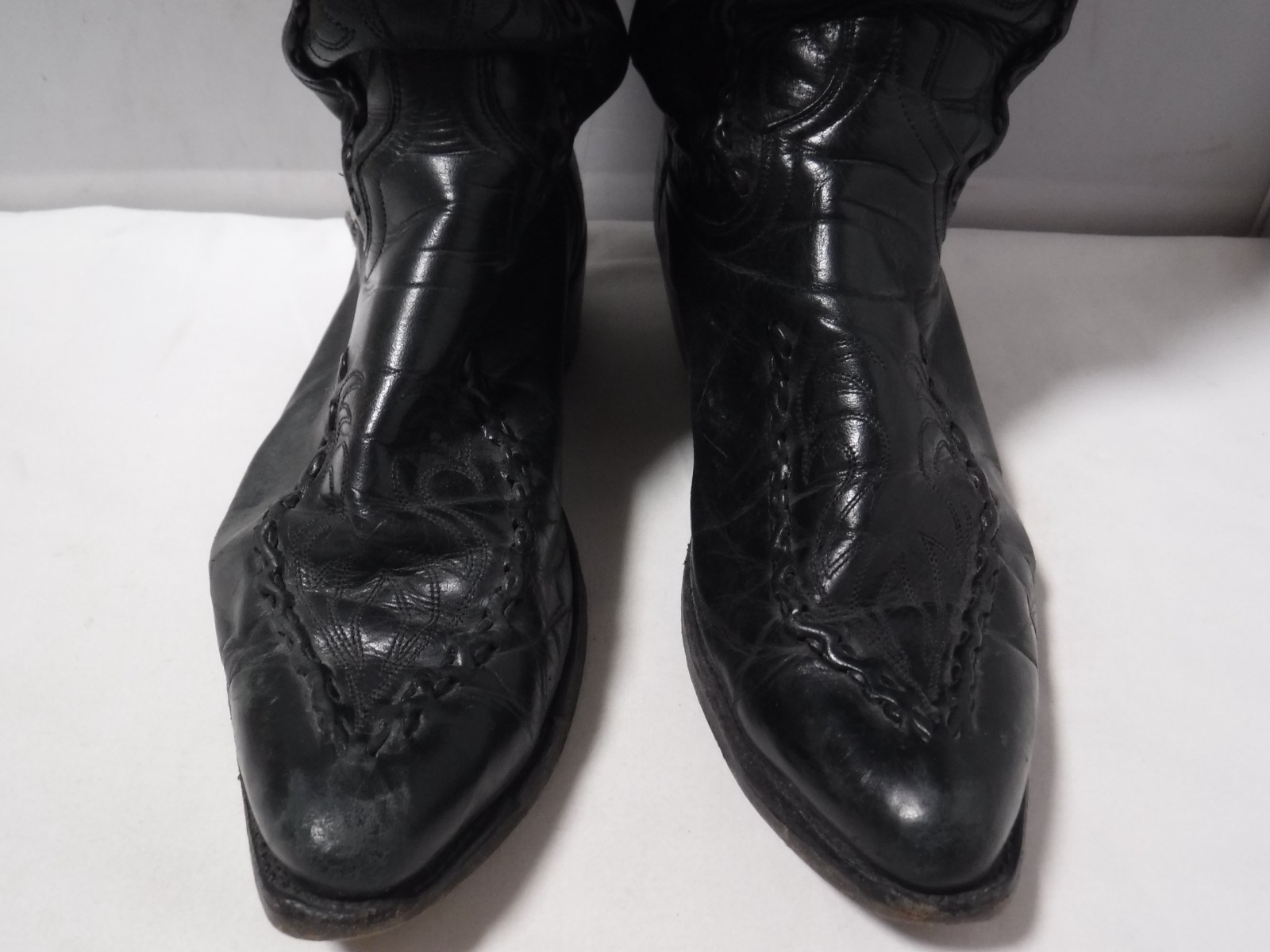 Dan Post-Phoenix Distressed Western Boots Men Size 8.5 EW Black Leather 16660