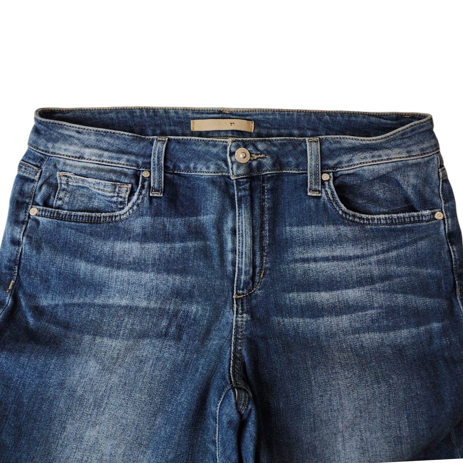 Joe’s Jeans Blanche Skinny Ankle Jeans 31 Blue Raw Hem Whiskered Stretch Denim