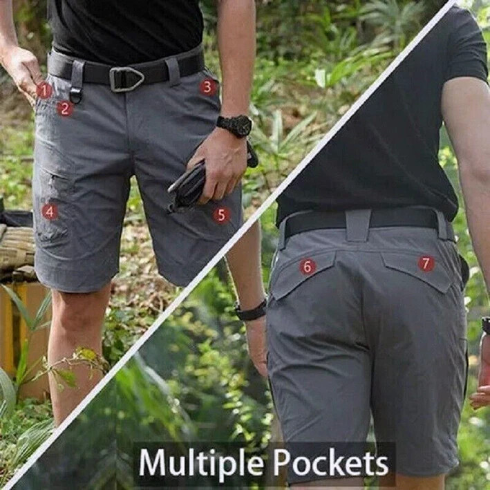 Mens Summer Tactical Shorts Cargo Outdoor Waterproof Hiking Fishing Track Short