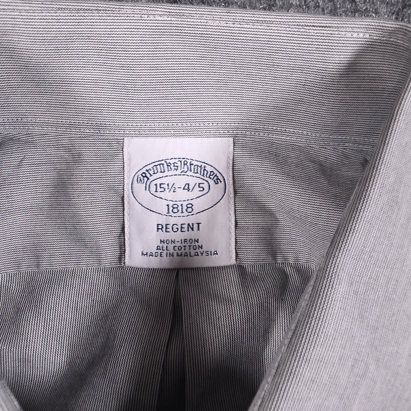 Brooks Brothers Dress Shirt Mens 15.5-34/35 Gray Regent Fit Button Non-Iron