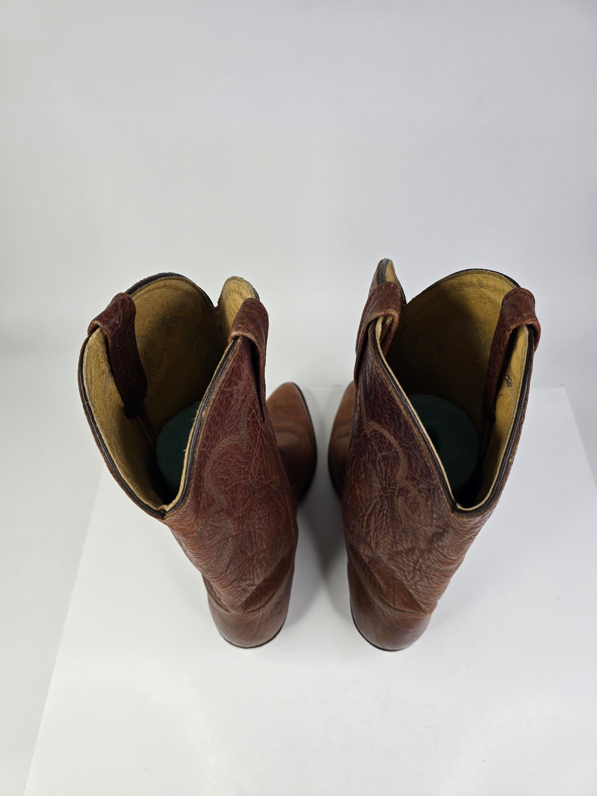 Vintage J Chisholm Cowboy Western Boots Mens Size 10 D Brown Leather 42784