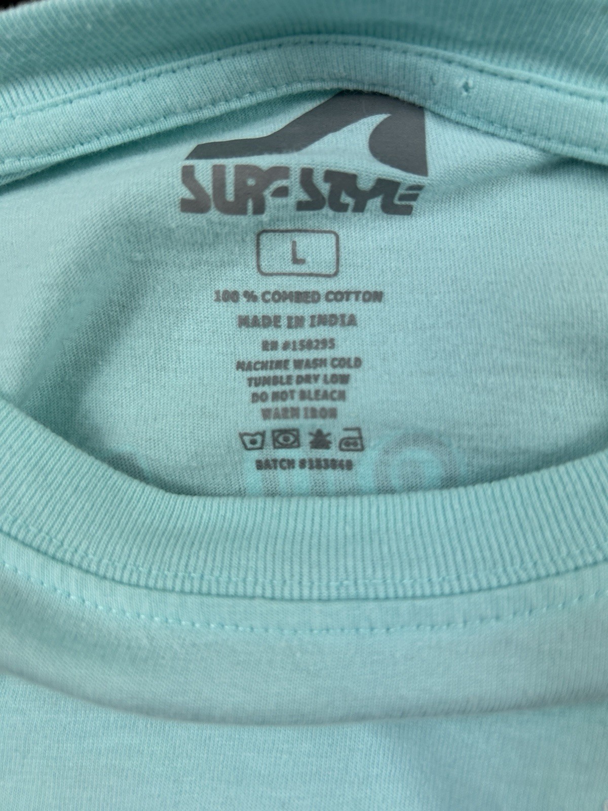 Surf Style T Shirt Treasure Island Florida L Teal “Living Life On Beach Time”