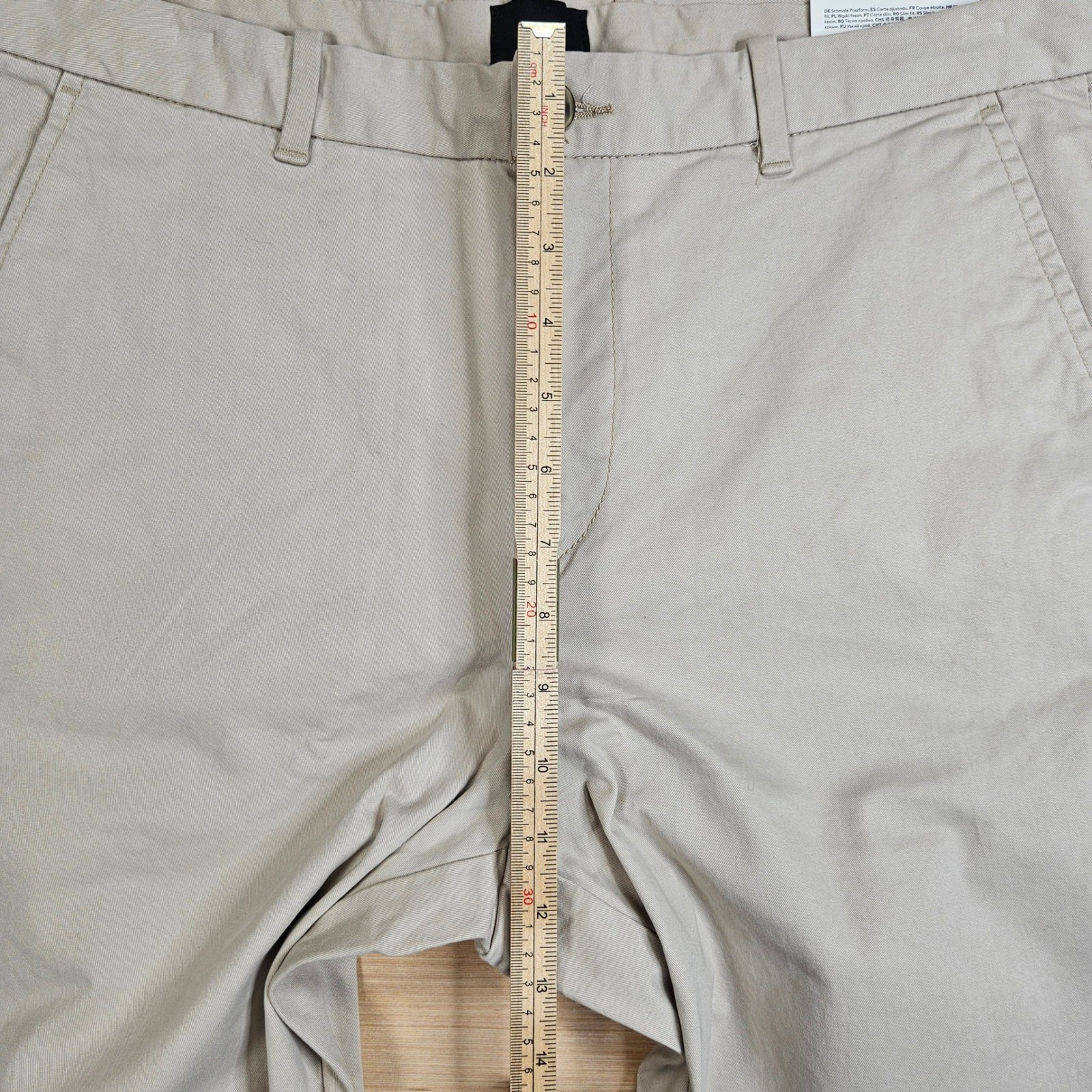H&M Slim Fit Chino Pants Mens 32×31 Beige Trousers Office Minimalist NEW