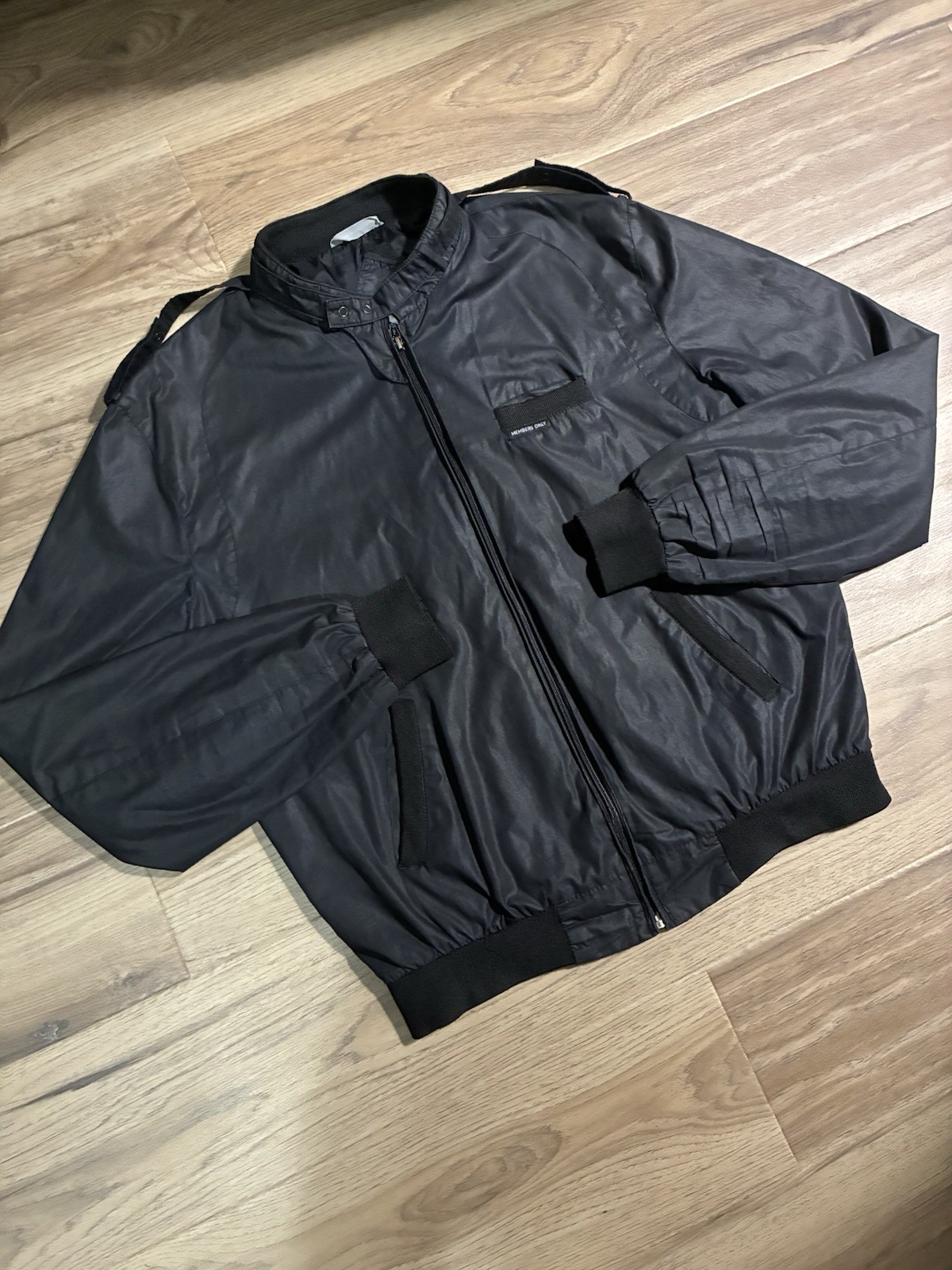 Vintage Members Only Jacket Black Size 44 Bomber Cafe Racer Classic 80s Mens