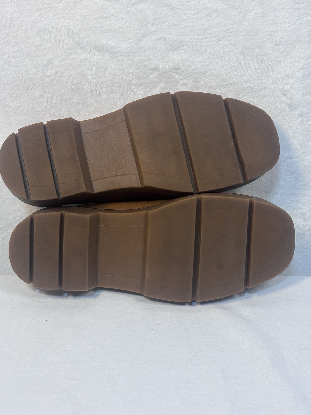 Women’s Nordstrom Cognac Notorie-Lea Chunky Lug Woven Platform Loafers Sz 6.5
