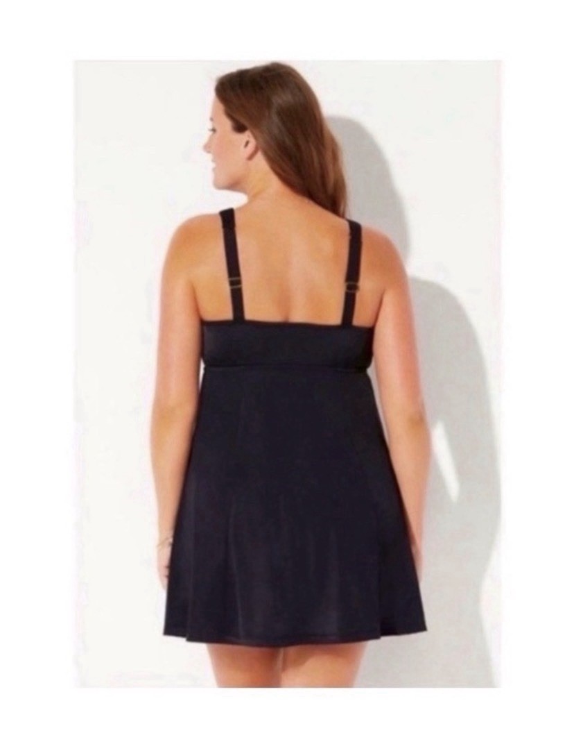 Swimsuits For All Black Cut Out One Piece Swim Dress Size 12