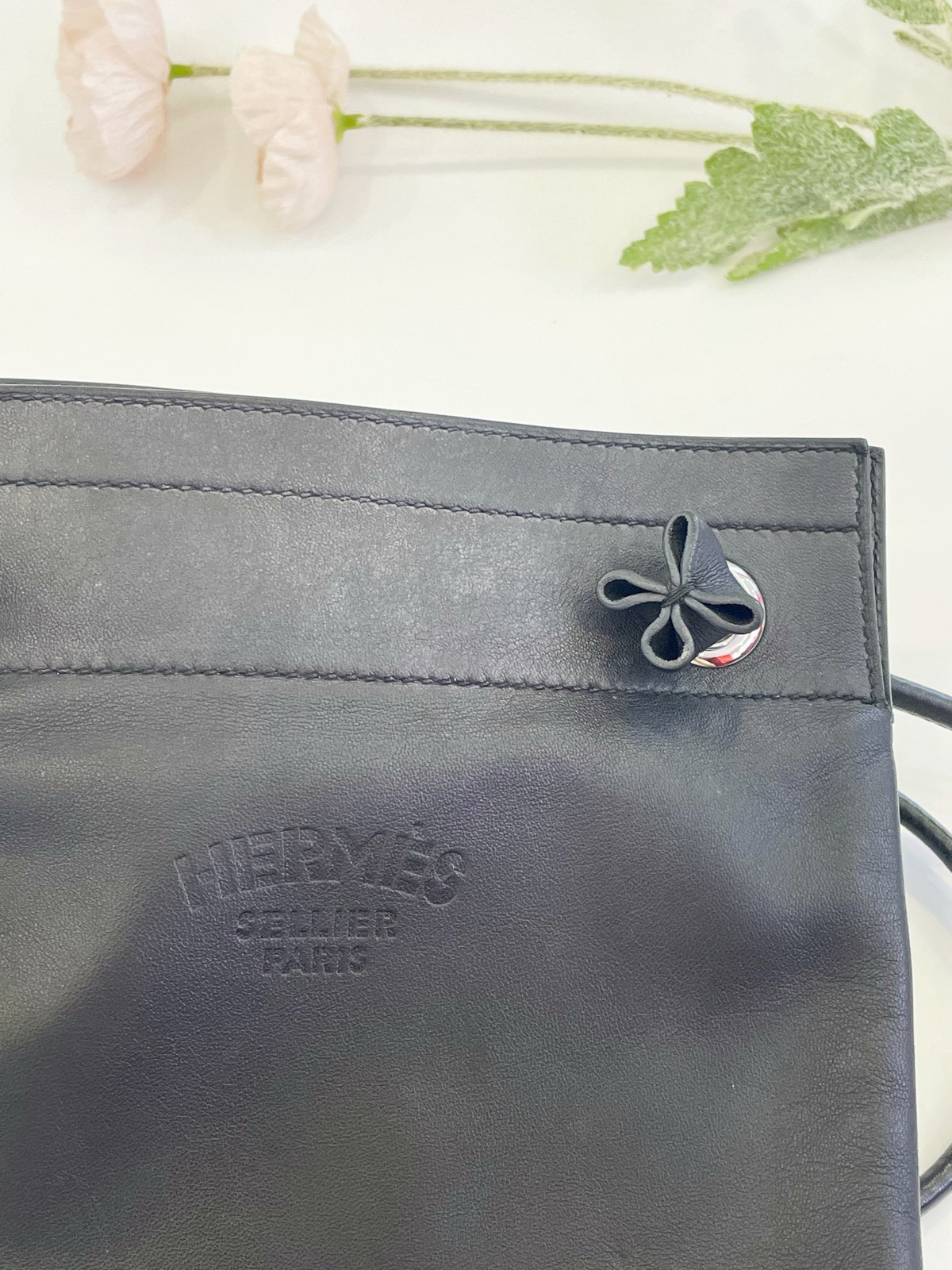 Hermes PHW Aline Shoulder Bag Leather Noir