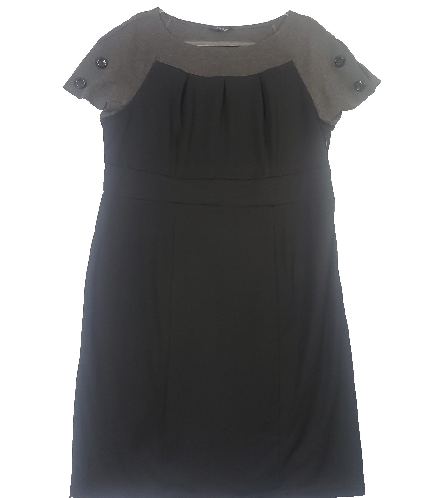 Spenser Dress 14W Plus Black Sheath Knee Length Career Office Short Sleeve
