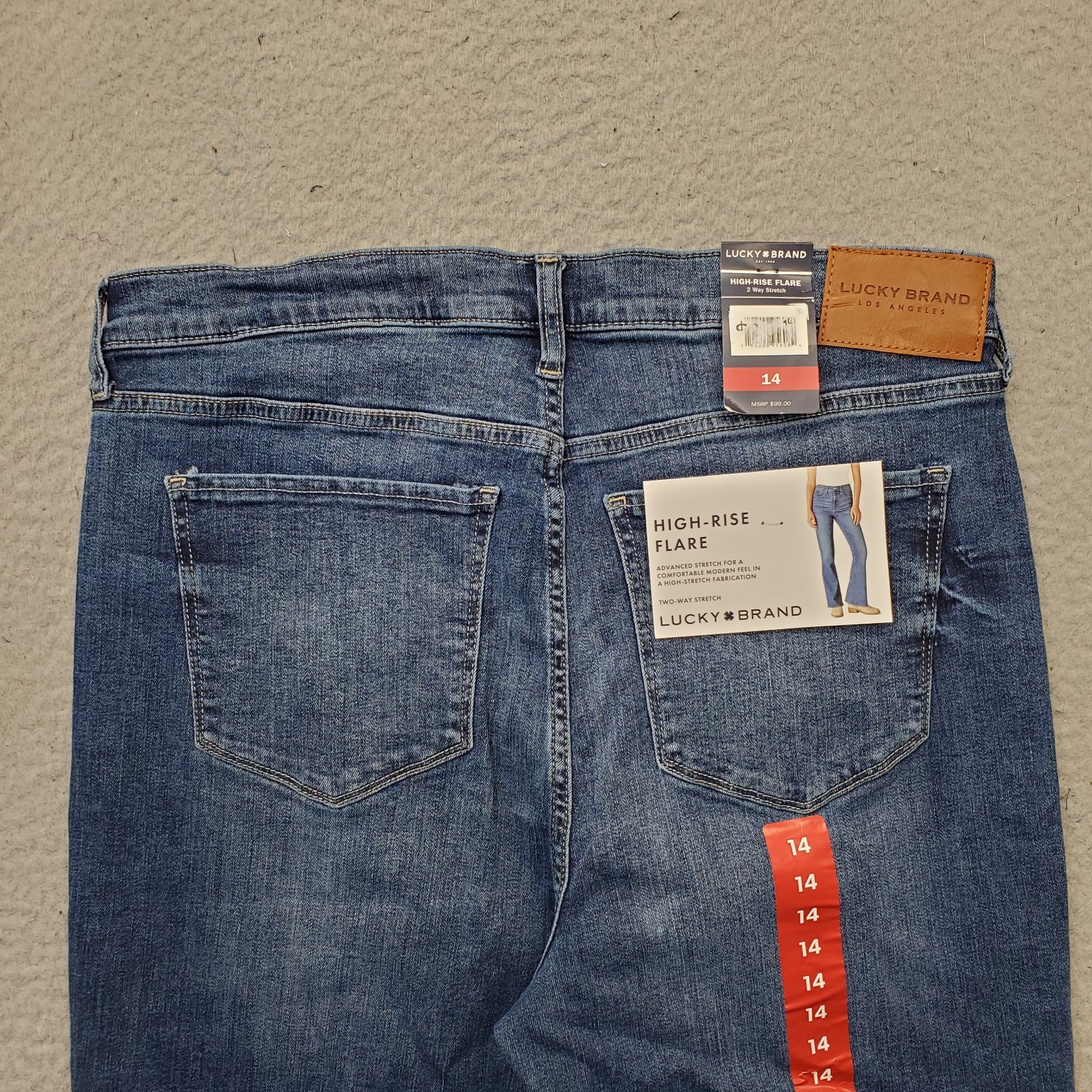 Lucky Brand Flare Stevie Jeans Womens 14/32 Blue Denim 2 Way Stretch High Rise