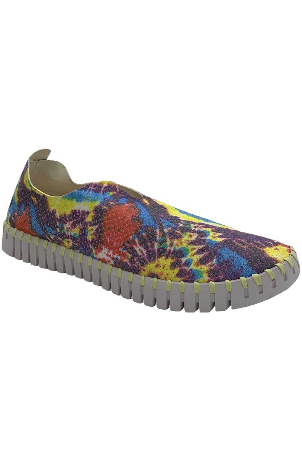 Ilse Jacobsen Perforated Slip-On Shoes Printed Tulip Tie Dye