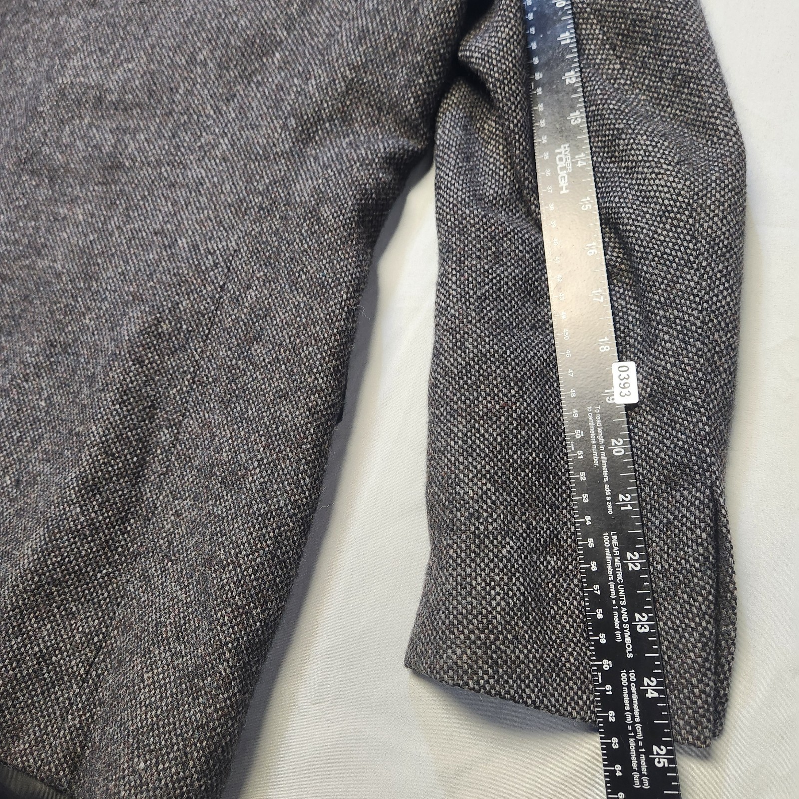 VTG Tweed Jacket 44R Large Gray Barleycorn 100% Wool Lambswool Marled Blazer