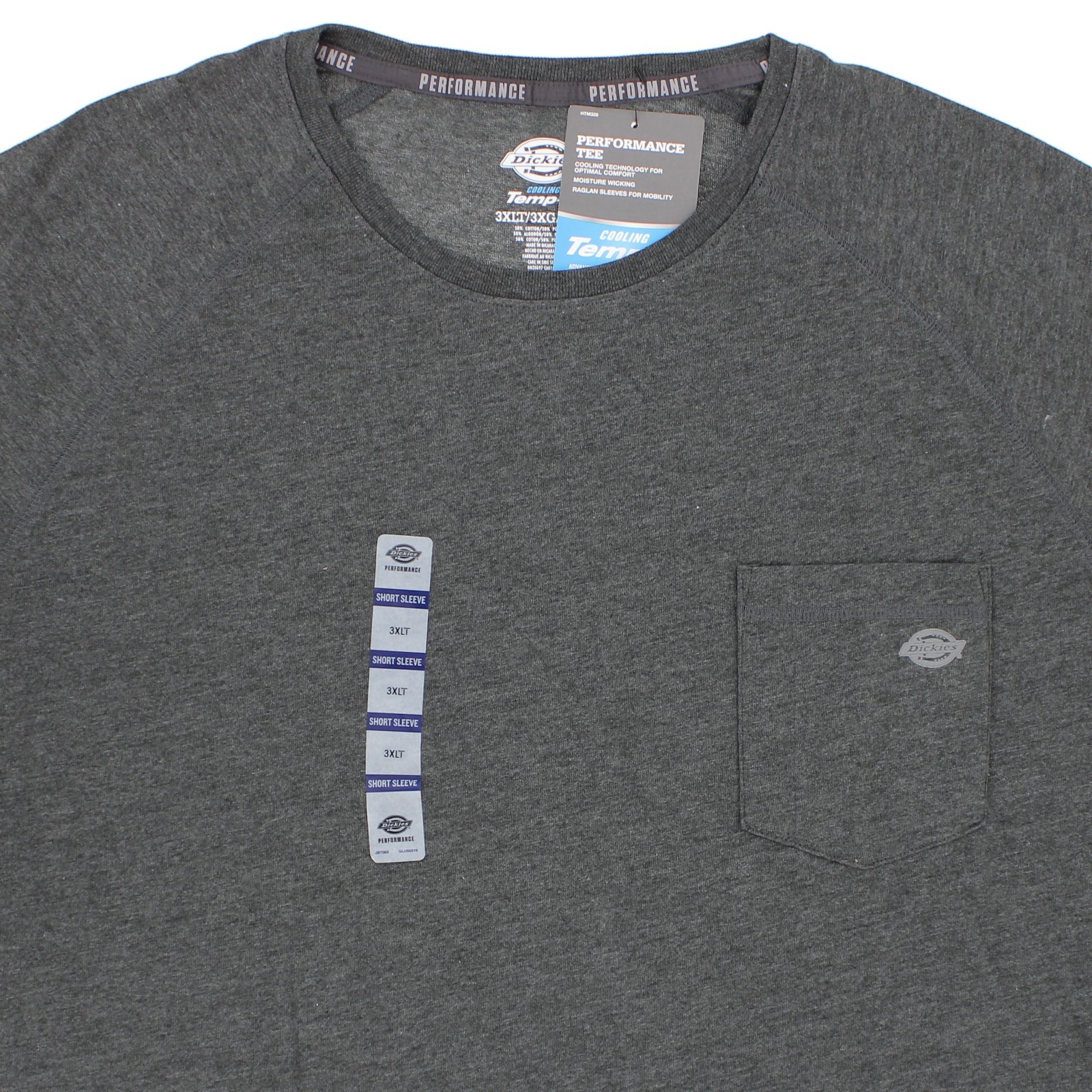 Dickies Cooling Temp IQ T-Shirt Men’s Performance Big & Tall Raglan Short Sleeve