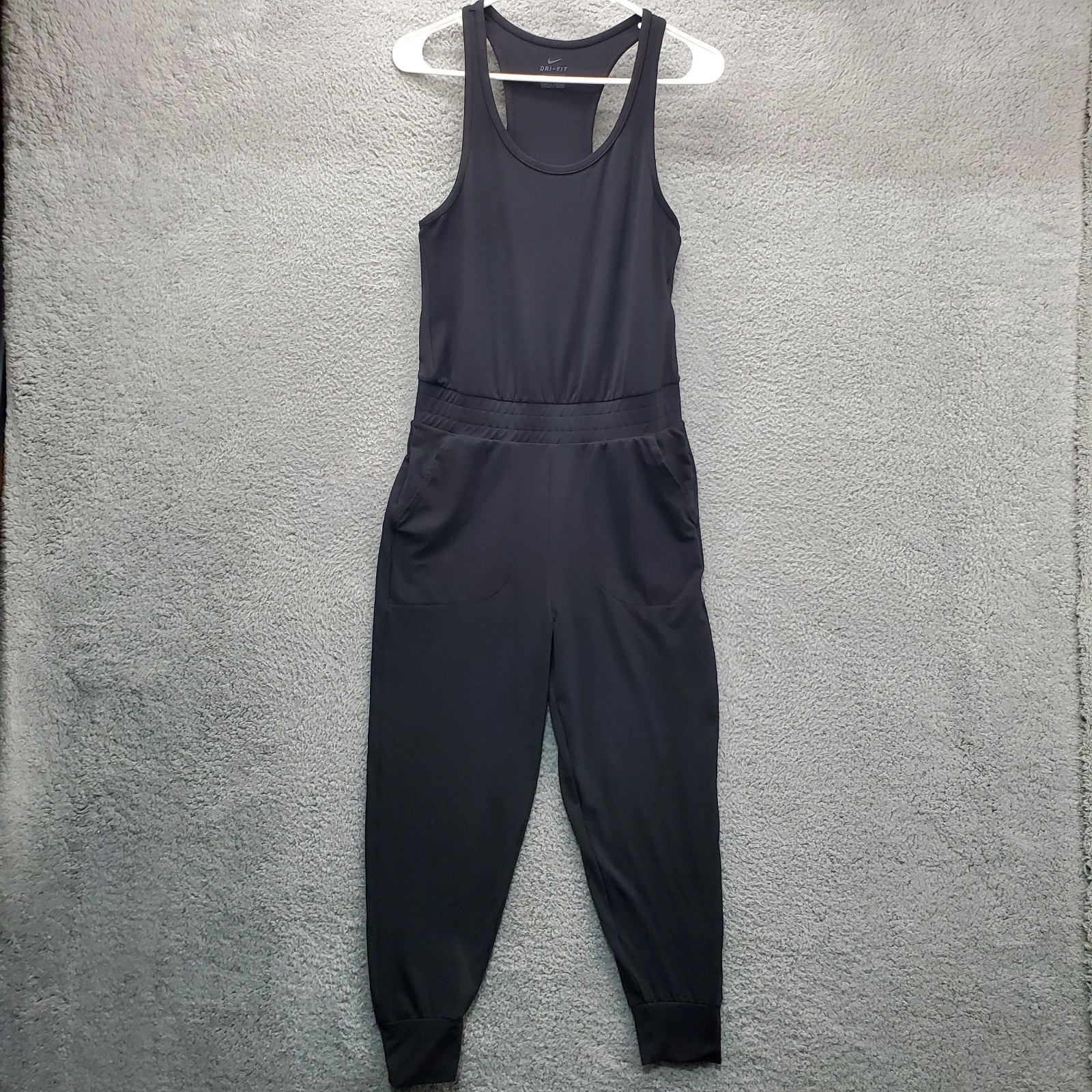 Nike Yoga Racerback Jumpsuit Womens XS Dri Fit Black CJ5280-010