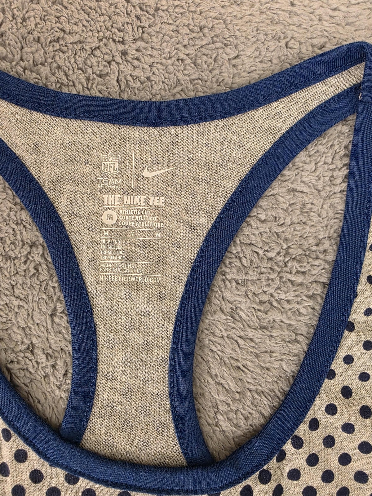 Tank Top Womens Medium Blue Gray NFL Football Racerback Nike Indianapolis Colts