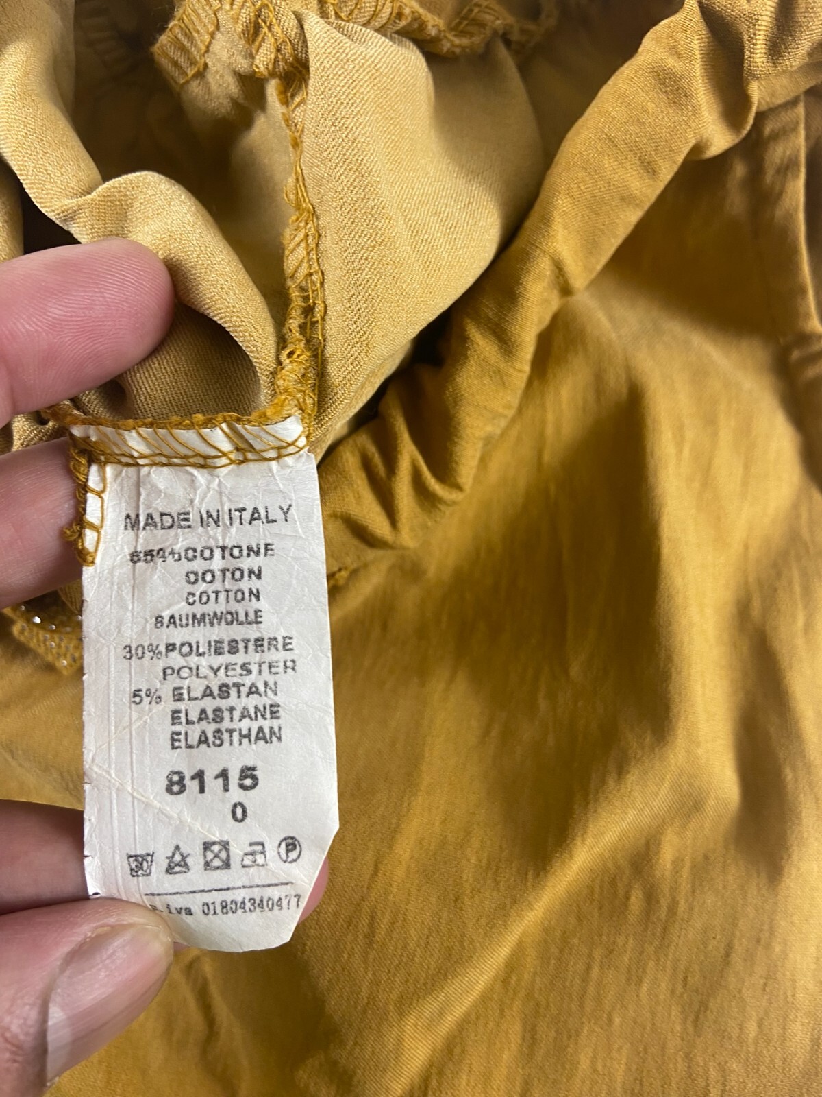 Generic women’s trousers made in Italy mustard cotton polyester blend medium