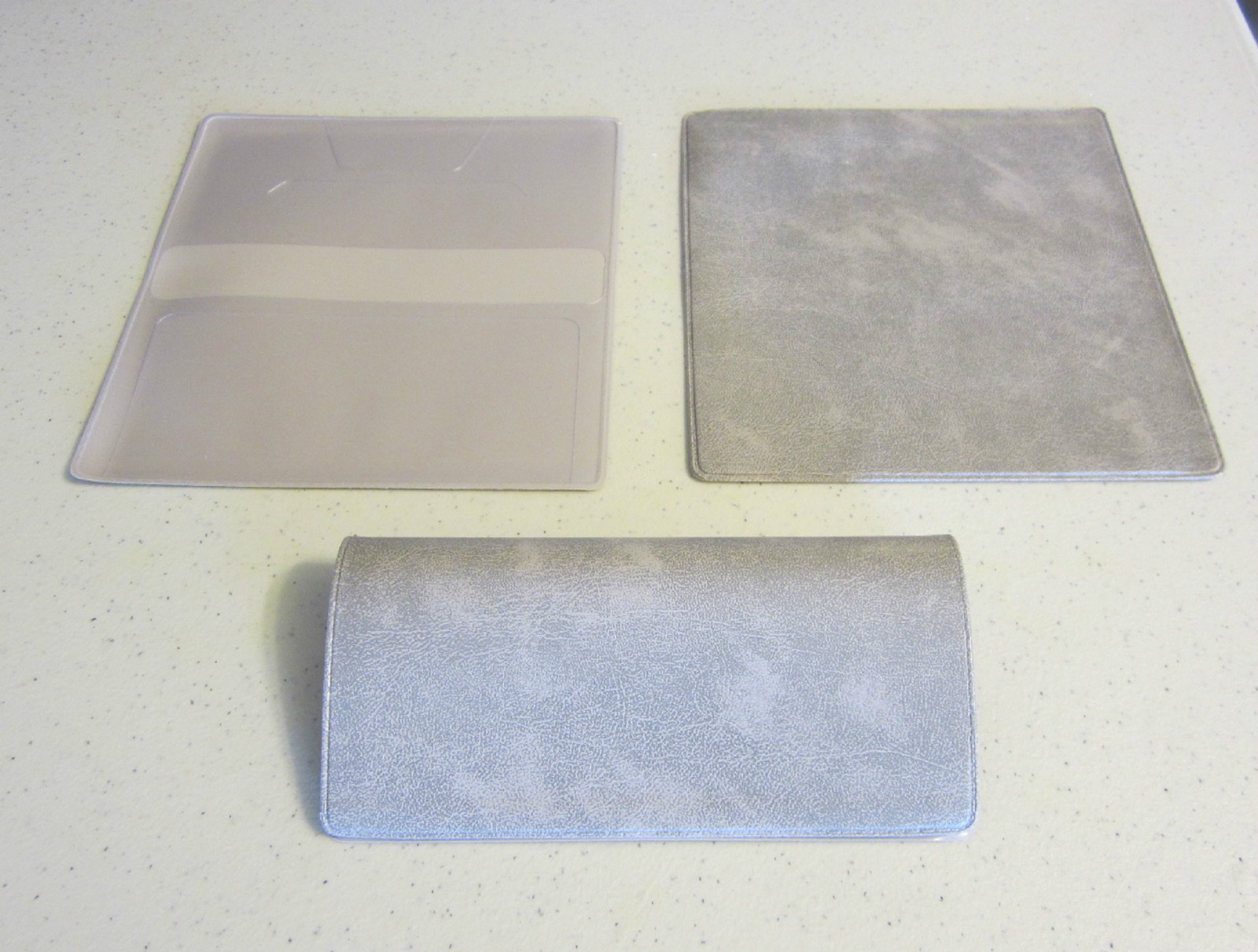 1 NEW GREY MARBLE VINYL CHECKBOOK COVER WITH DUPLICATE FLAP CHECK BOOK COVERS