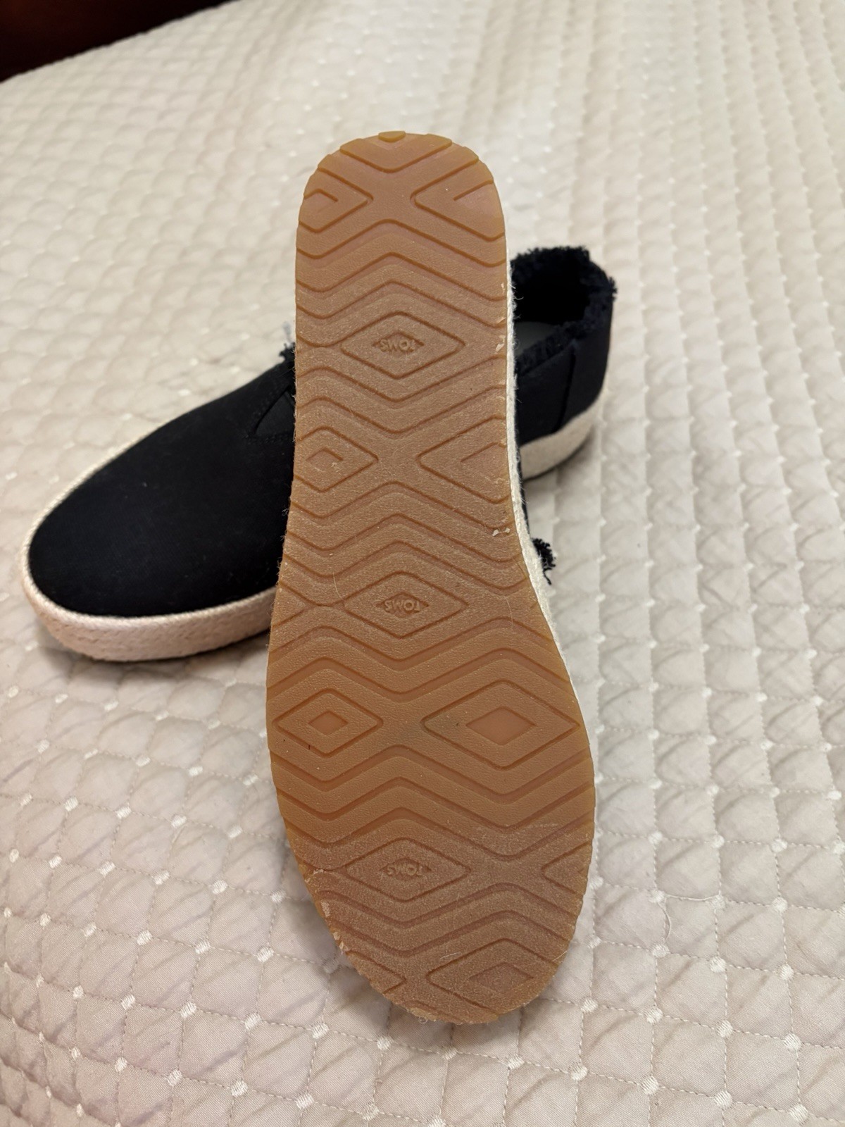 TOMS Women’s Valencia Platform Espadrille Slip-On Black 7.5M