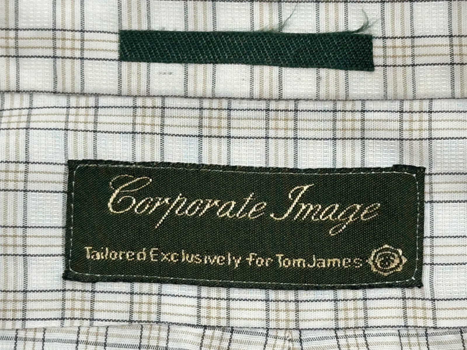 Corporate Image Tom James Check Tailored Oxford Brown Men XL