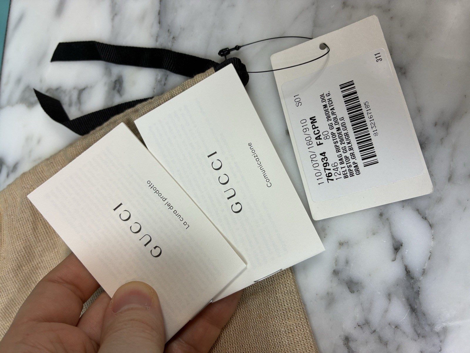 Gucci GG Ripstop Gray & Black Unisex Fabric Belt Bag Size 80cm – NWT Authentic
