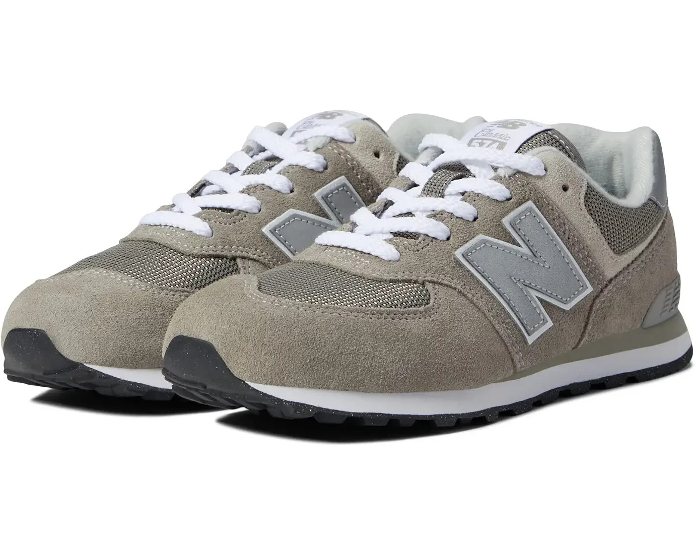 Kids New Balance 574 Core Grey White Size 1.5 Med New in Box