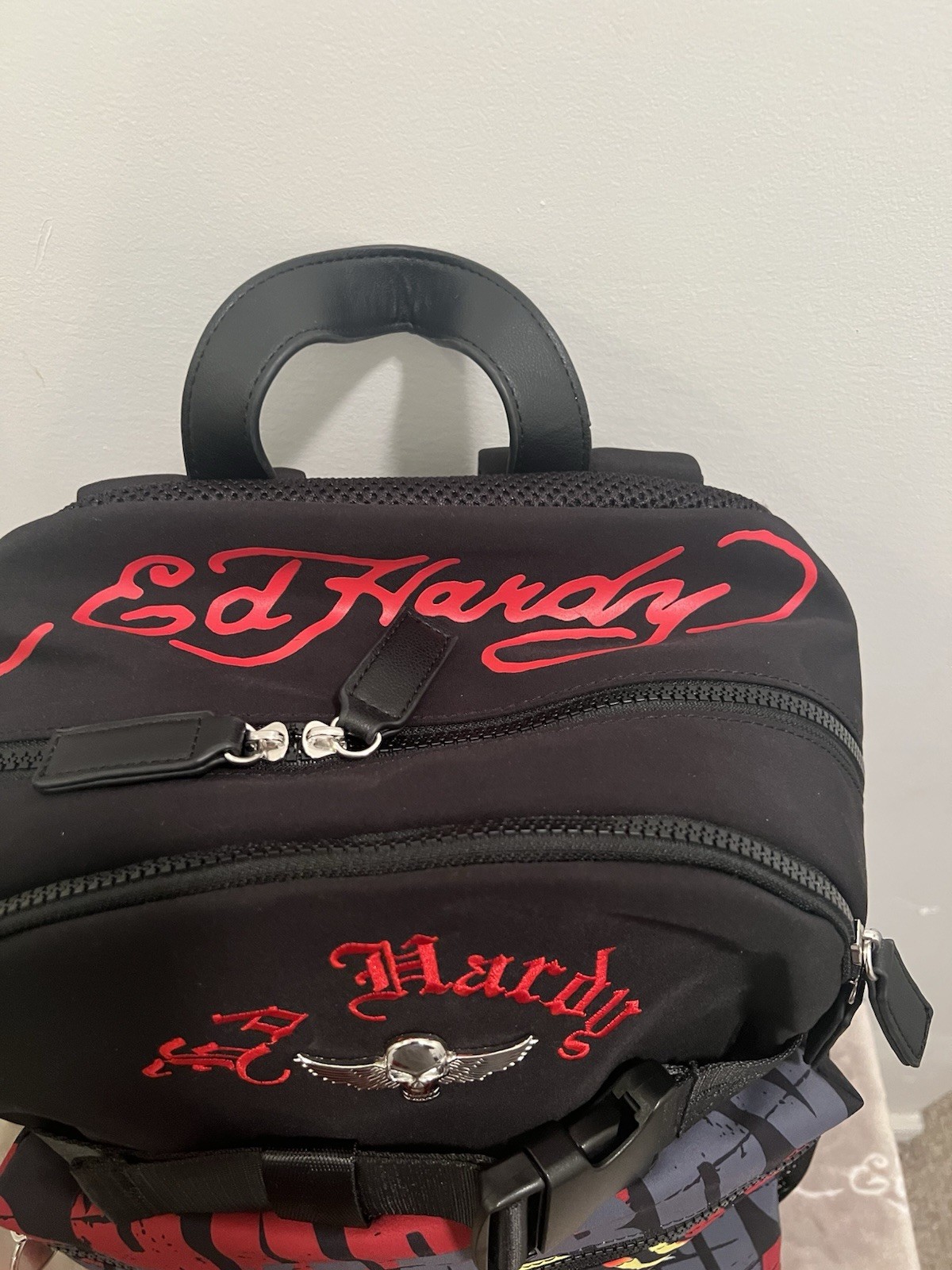 Ed Hardy Backpack Screaming Tiger Multicolored Canvas NWOT