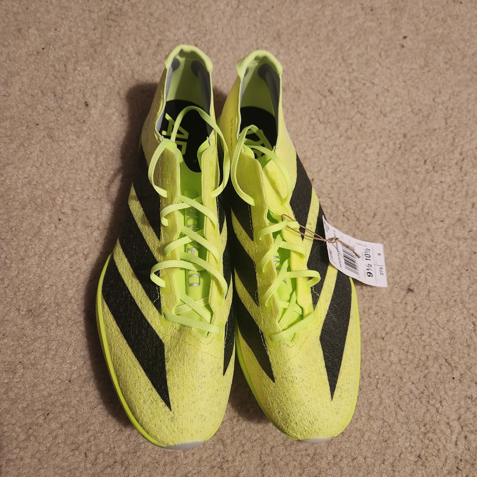 adidas Mens Cleats Size 9.5 Adizero Prime SP 3 Strung Lucid Lemon Black IH5800