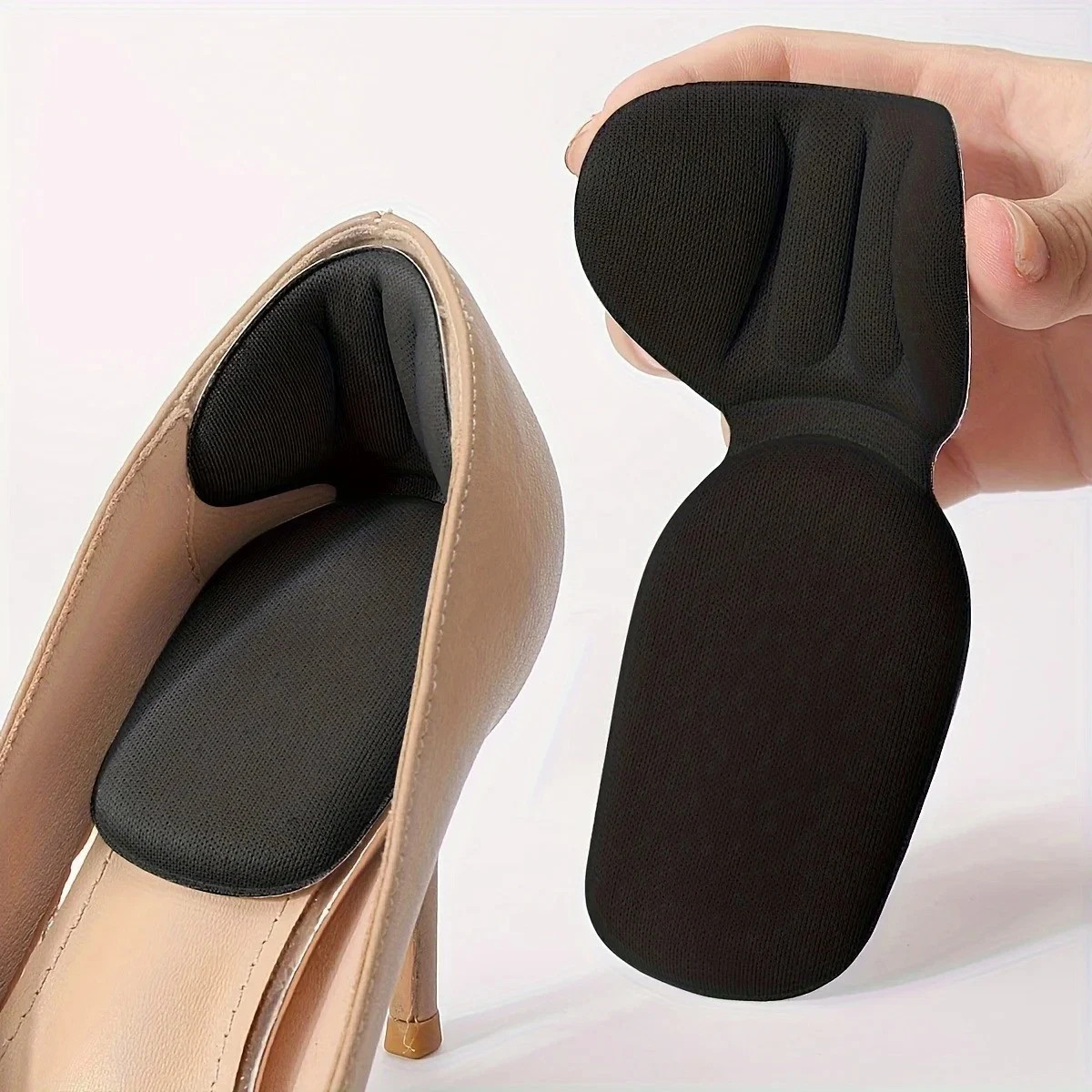 Heel Pads Cushion T Shape Foam Inserts Non Slip Shoe Heel Cup Comfort Soft 1Pair