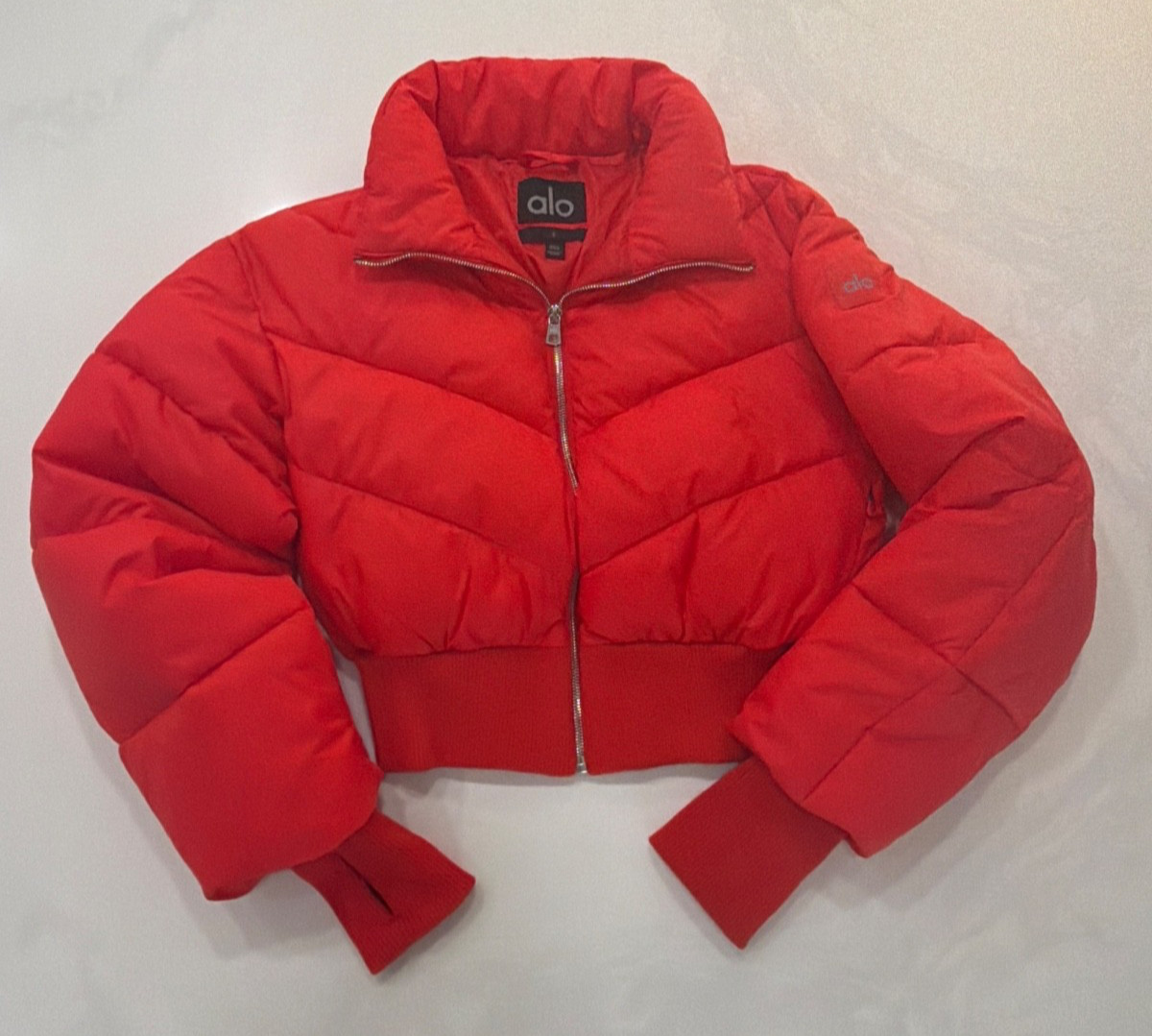 ALO Insulated Puffer Jacket In Red- Women’s Size S