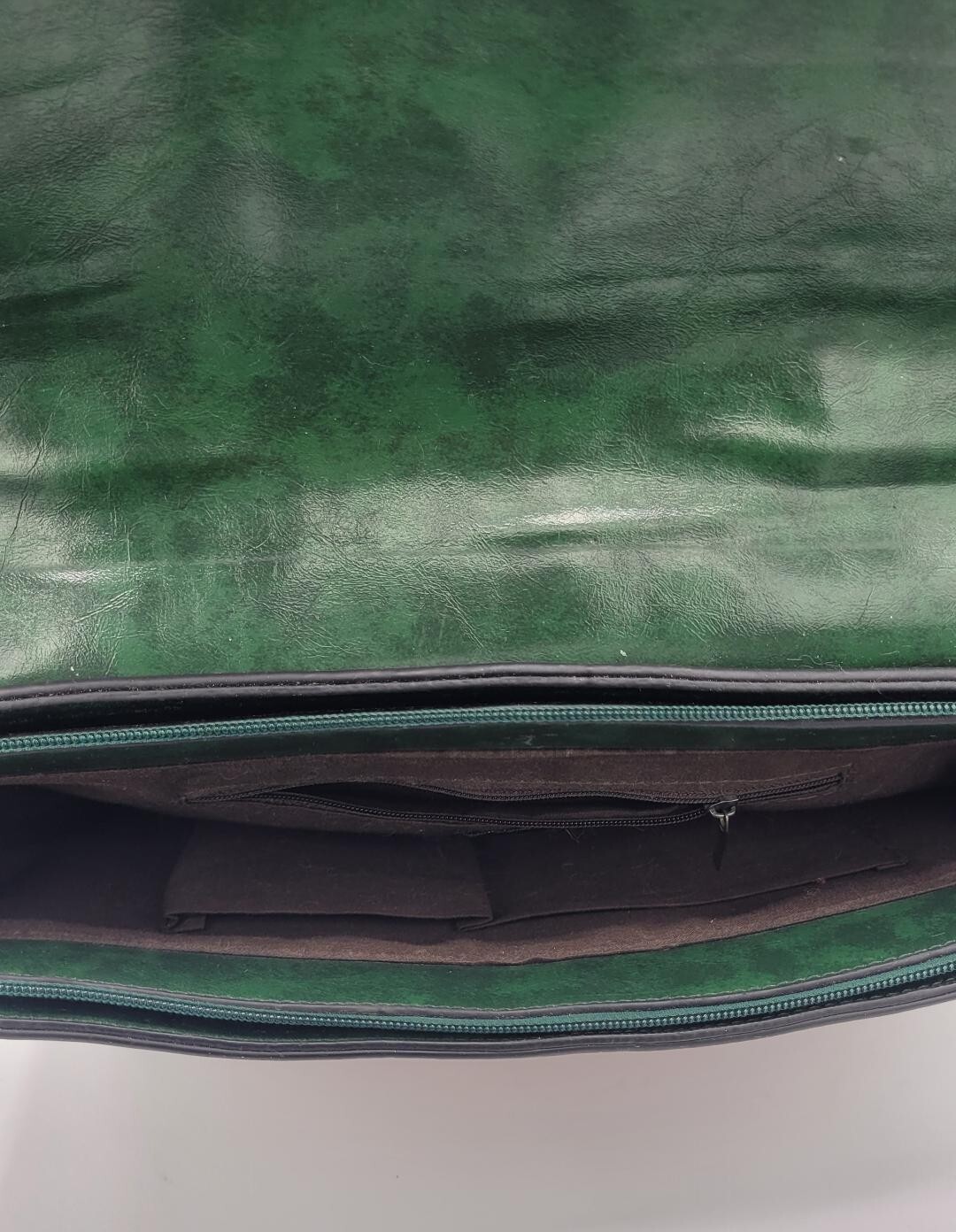 ECOSUSI Green Messenger Bag for Women Briefcase Laptop Bag Leather-FLAWS
