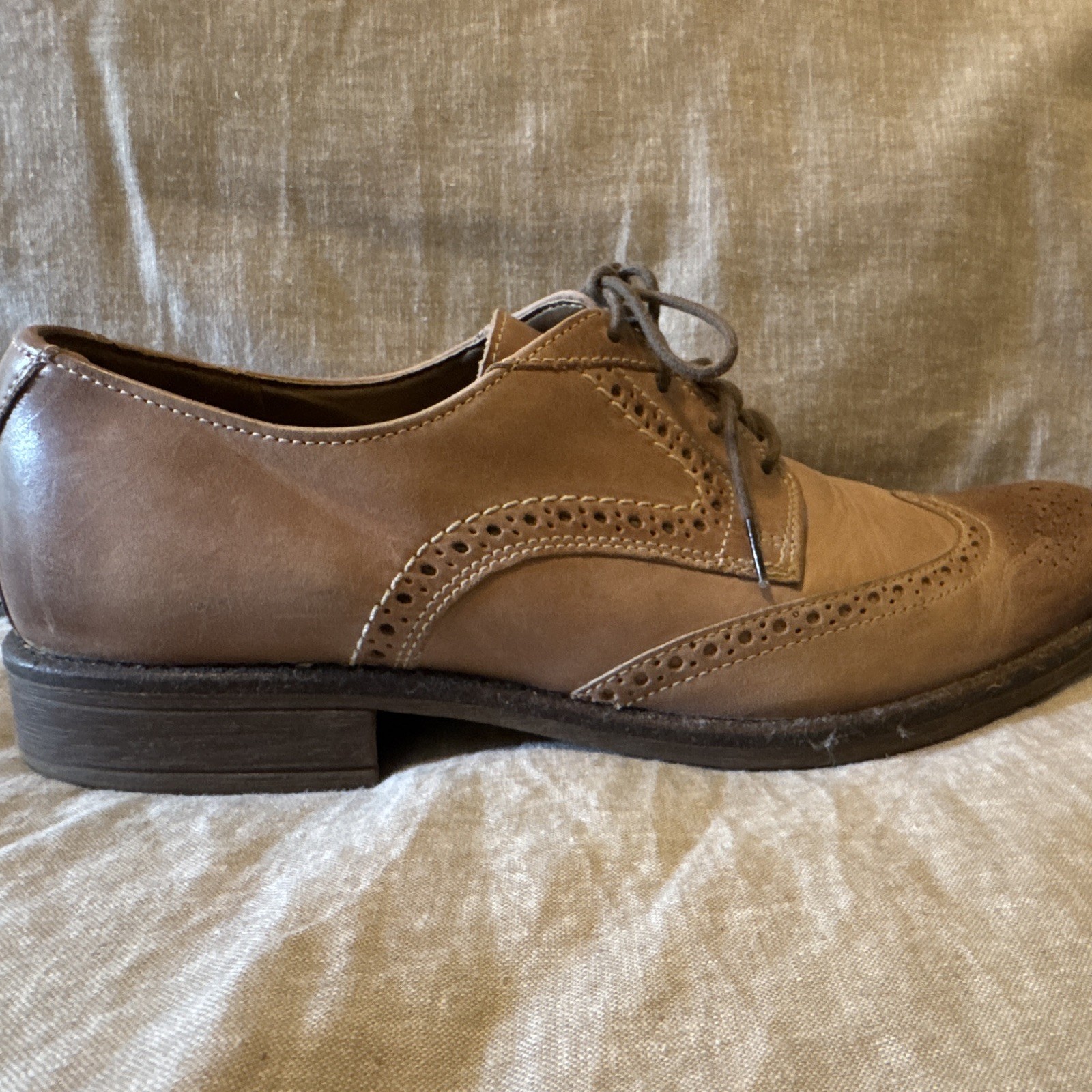 Bostonian Men’s Brown Leather Brogue Oxford Dress Shoes Lace Up Size 10M