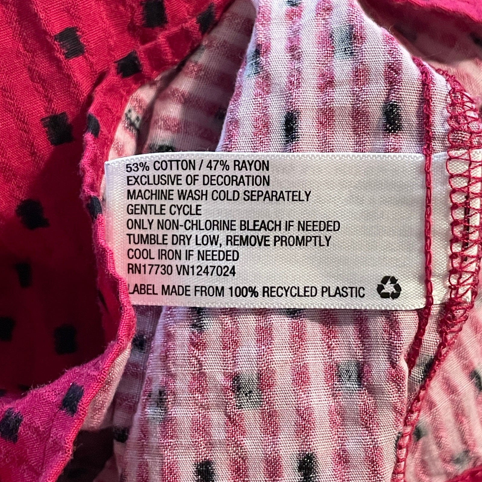Knox Rose Embroidered Peasant Top Womens Medium Hot Pink & Black Boho Babydoll