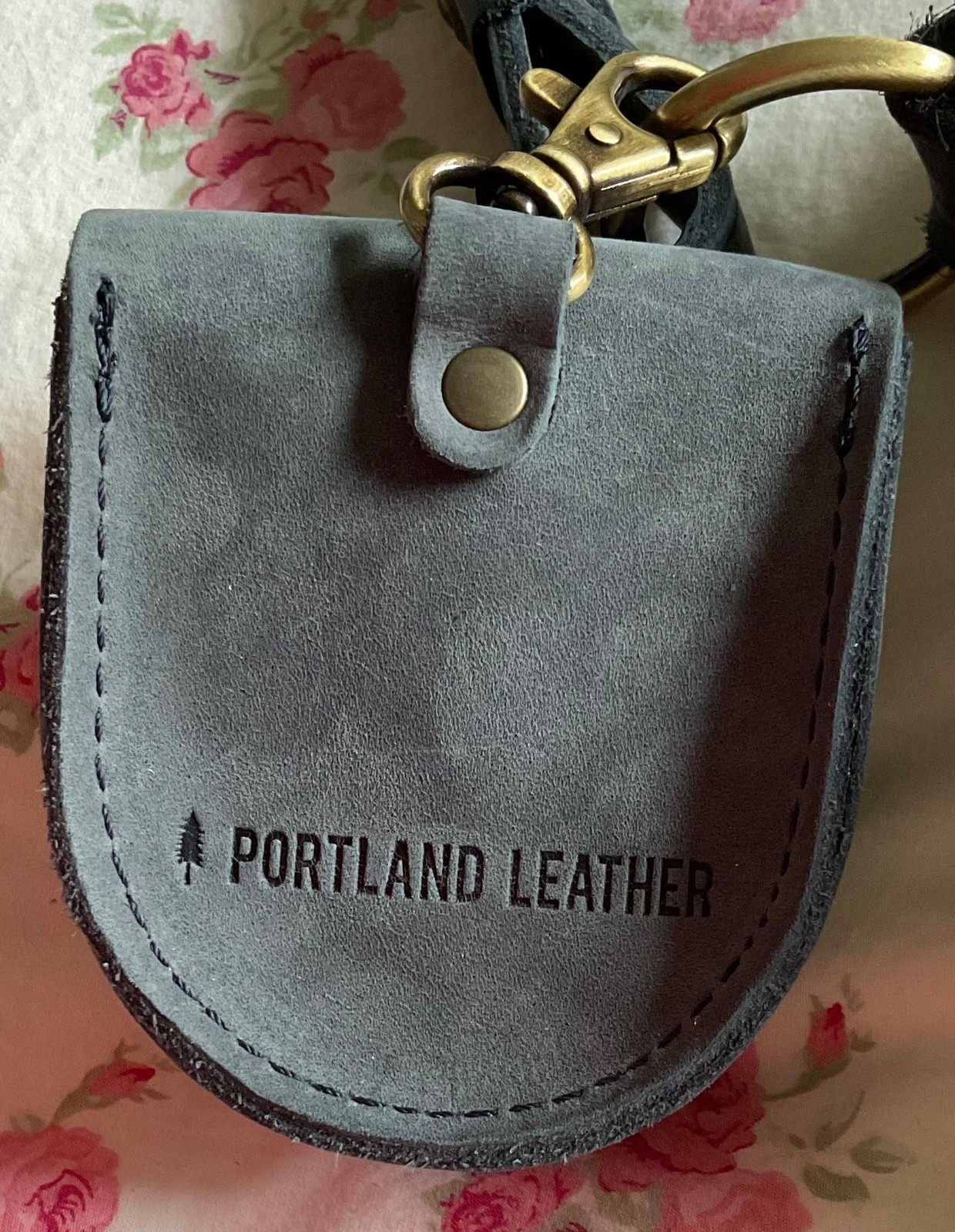 Portland Leather Suede Shoulder Bag/Petunia Pouch, Storm Gray, Classic Size