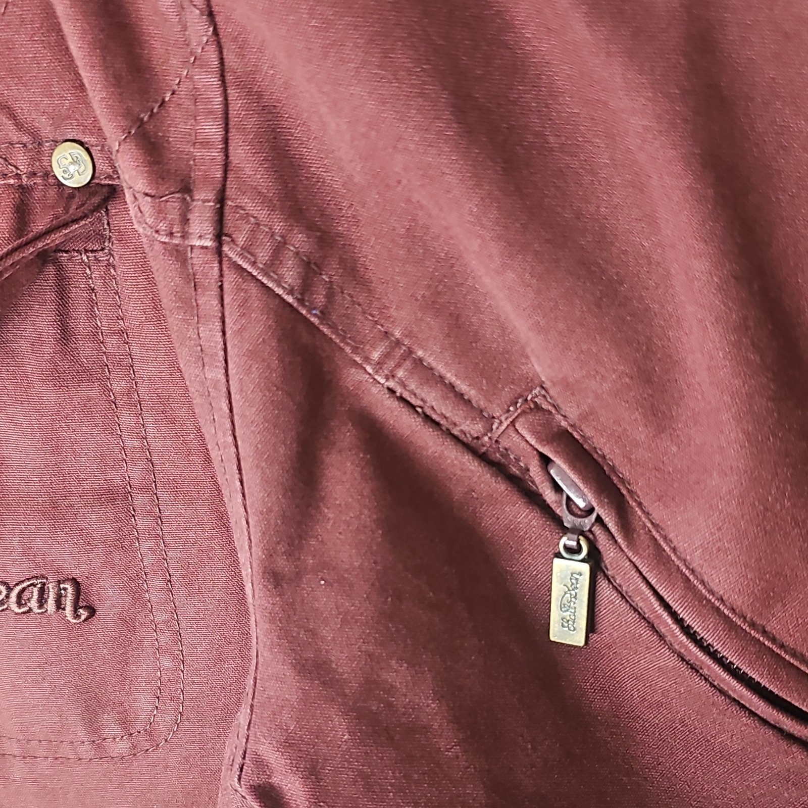 ​Vintage Stall & Dean Men’s Jacket XL Maroon Cotton Full Zip Logo Outerwear