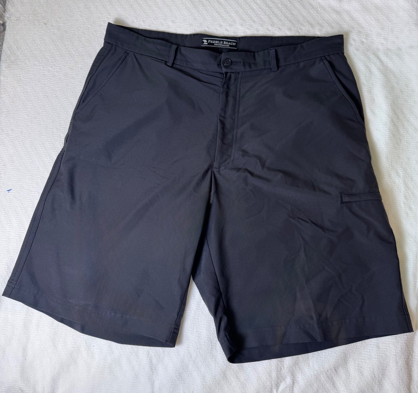 Pebble Beach Performance Mens Golf Pants Flat Front Size 38 Tall- Black