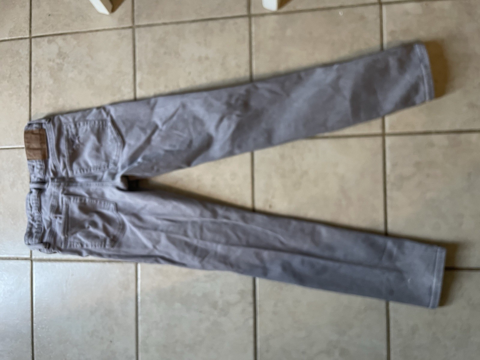 American Eagle Men’s Skinny Fit Gray Distressed Low Rise Cotton Denim Jeans